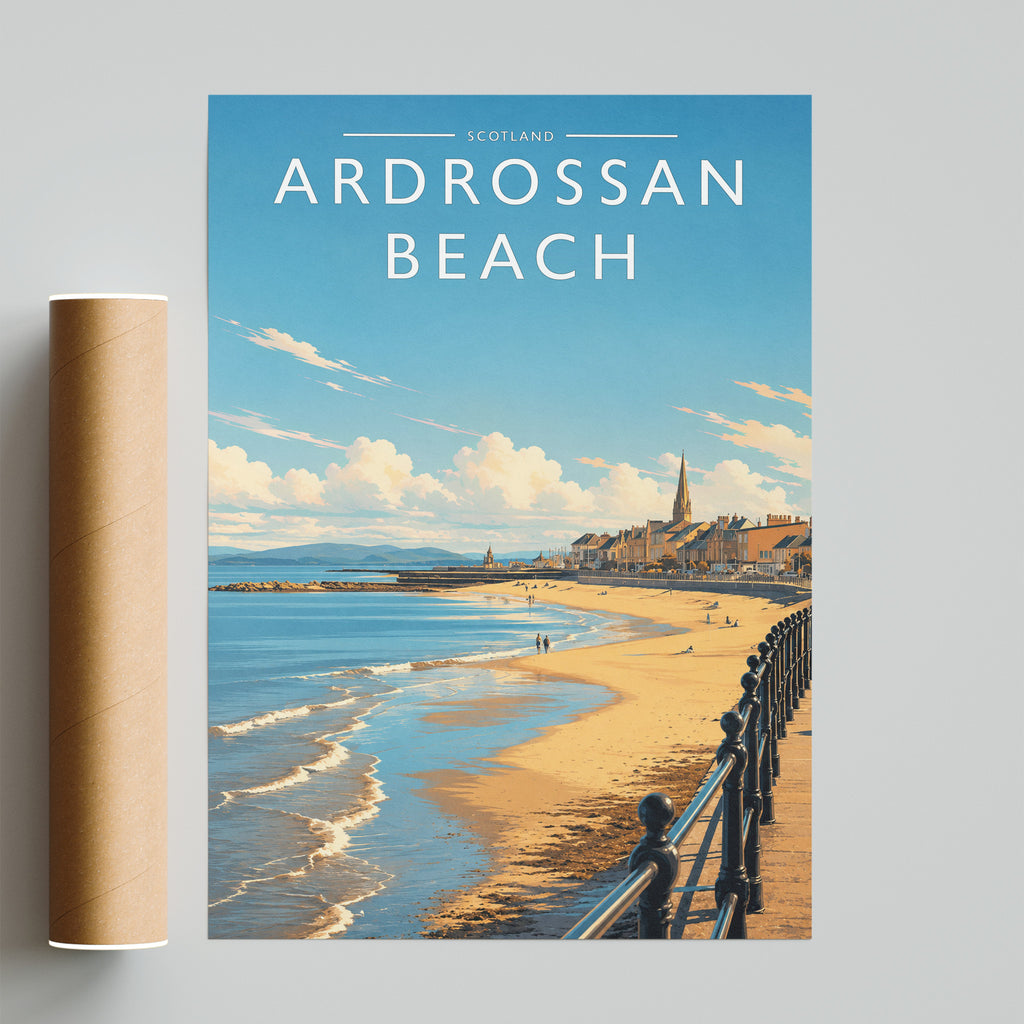 Ardrossan Beach Travel Poster - fine art print with shipping tube