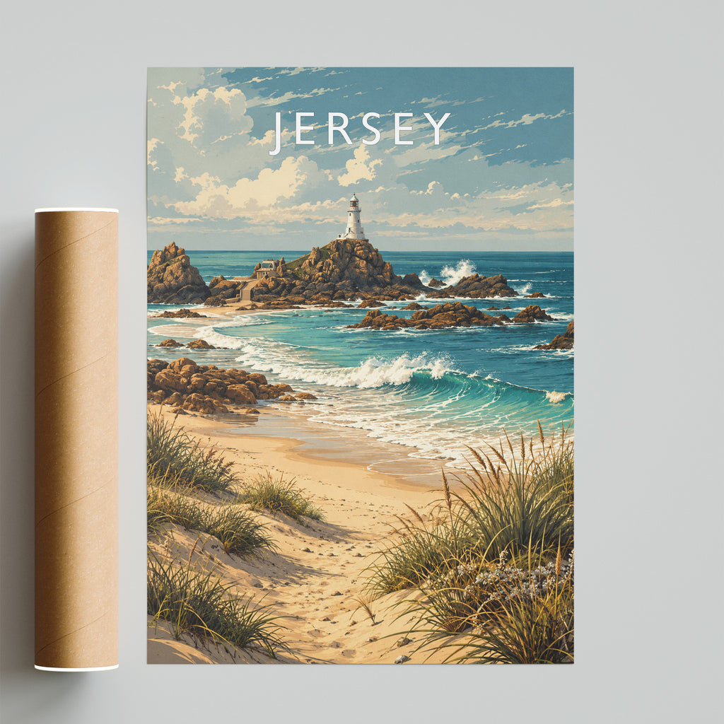 Jersey Travel Poster - fine art print with shipping tube