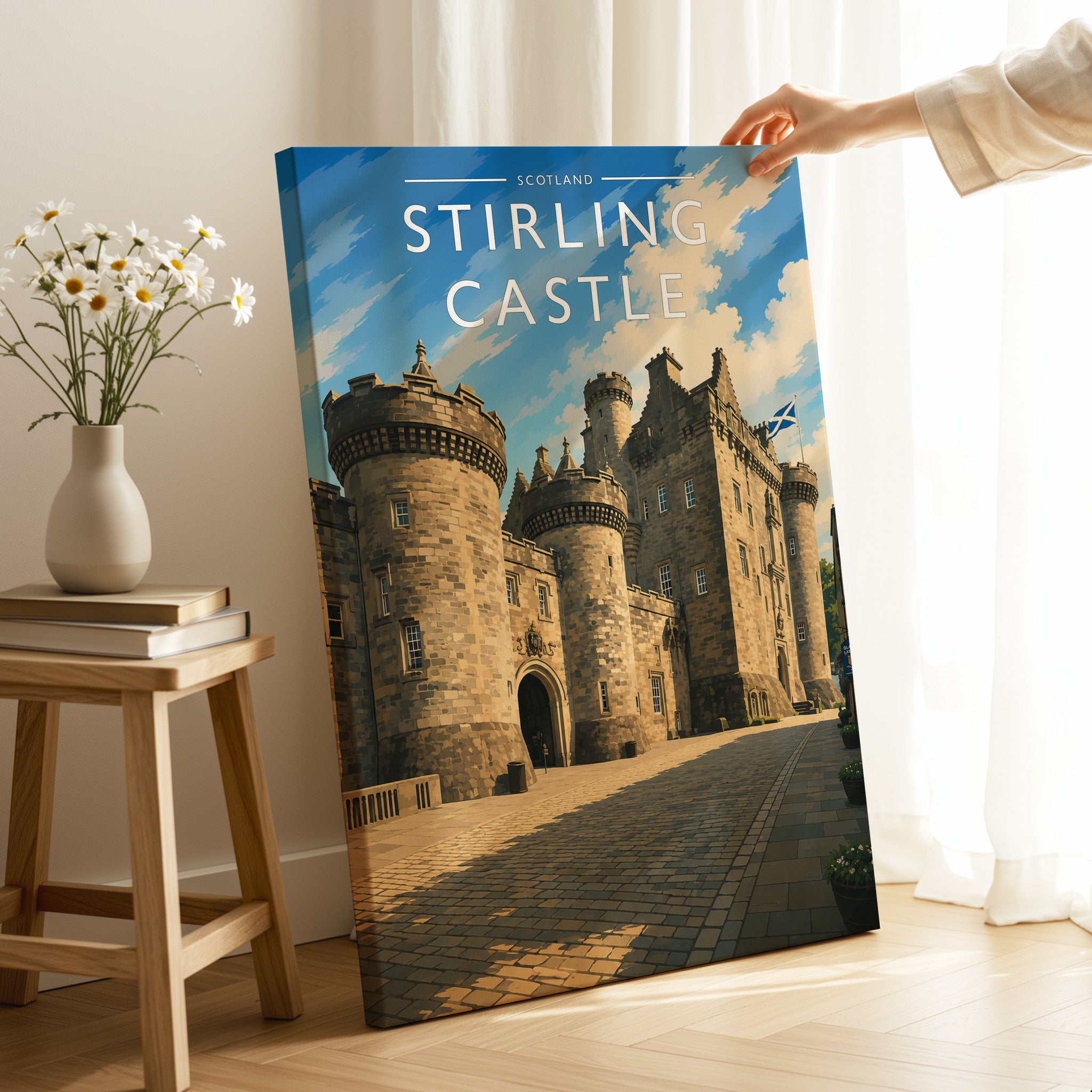 Stirling Castle Travel Poster as a gallery-wrapped canvas