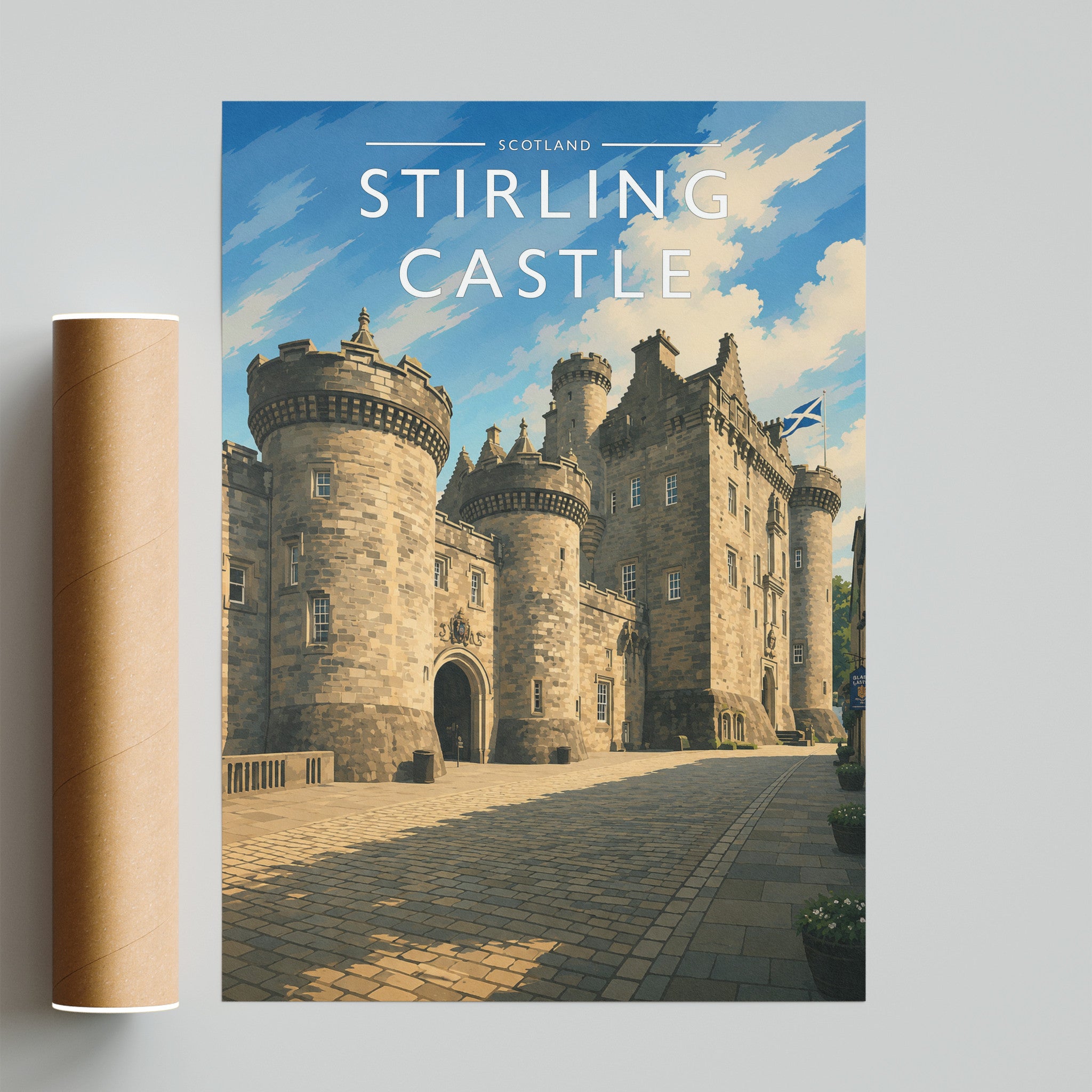 Stirling Castle Travel Poster - fine art print with shipping tube