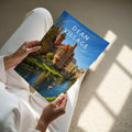 Dean Village Travel Poster - A4 print held in hand