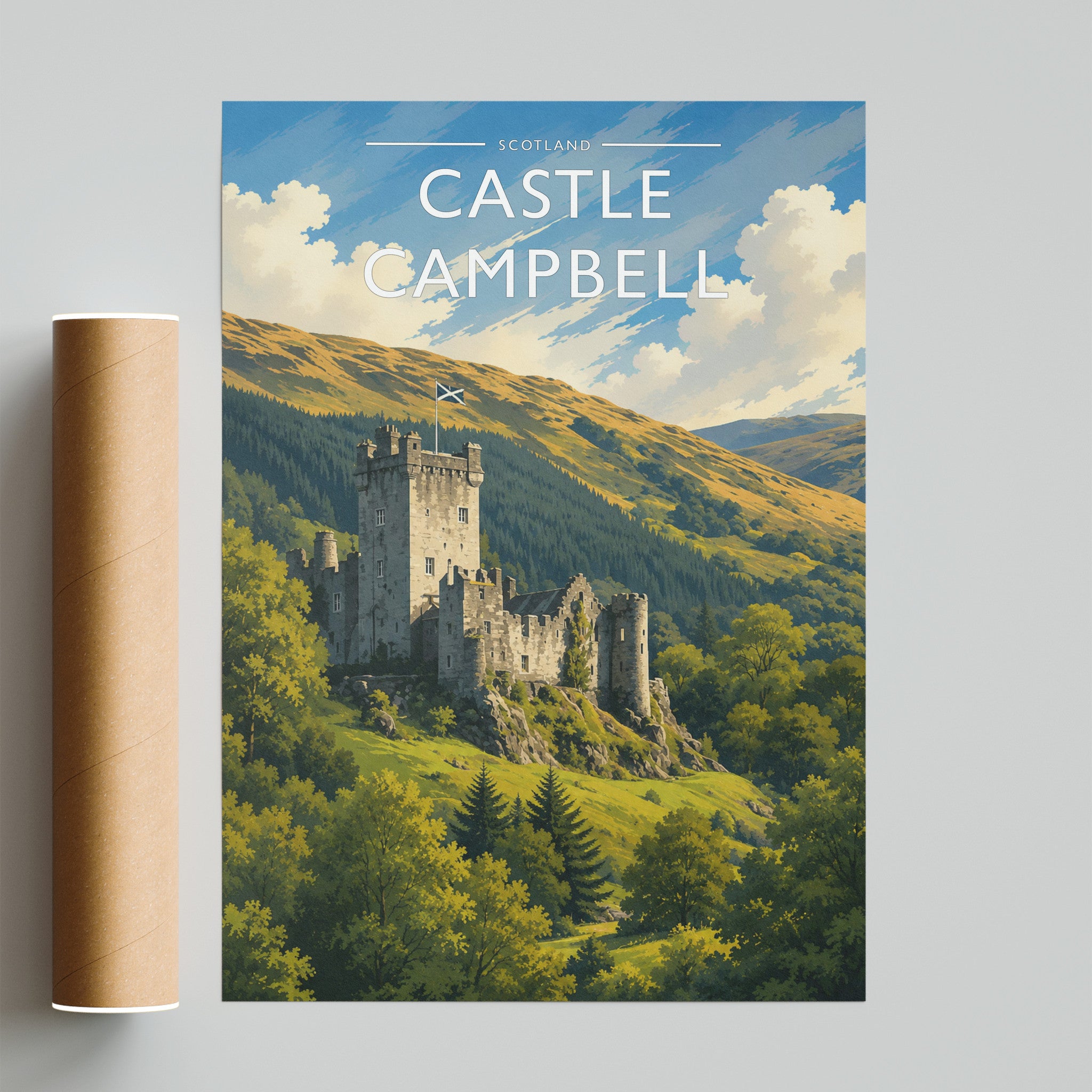 Castle Campbell Travel Poster - fine art print with shipping tube