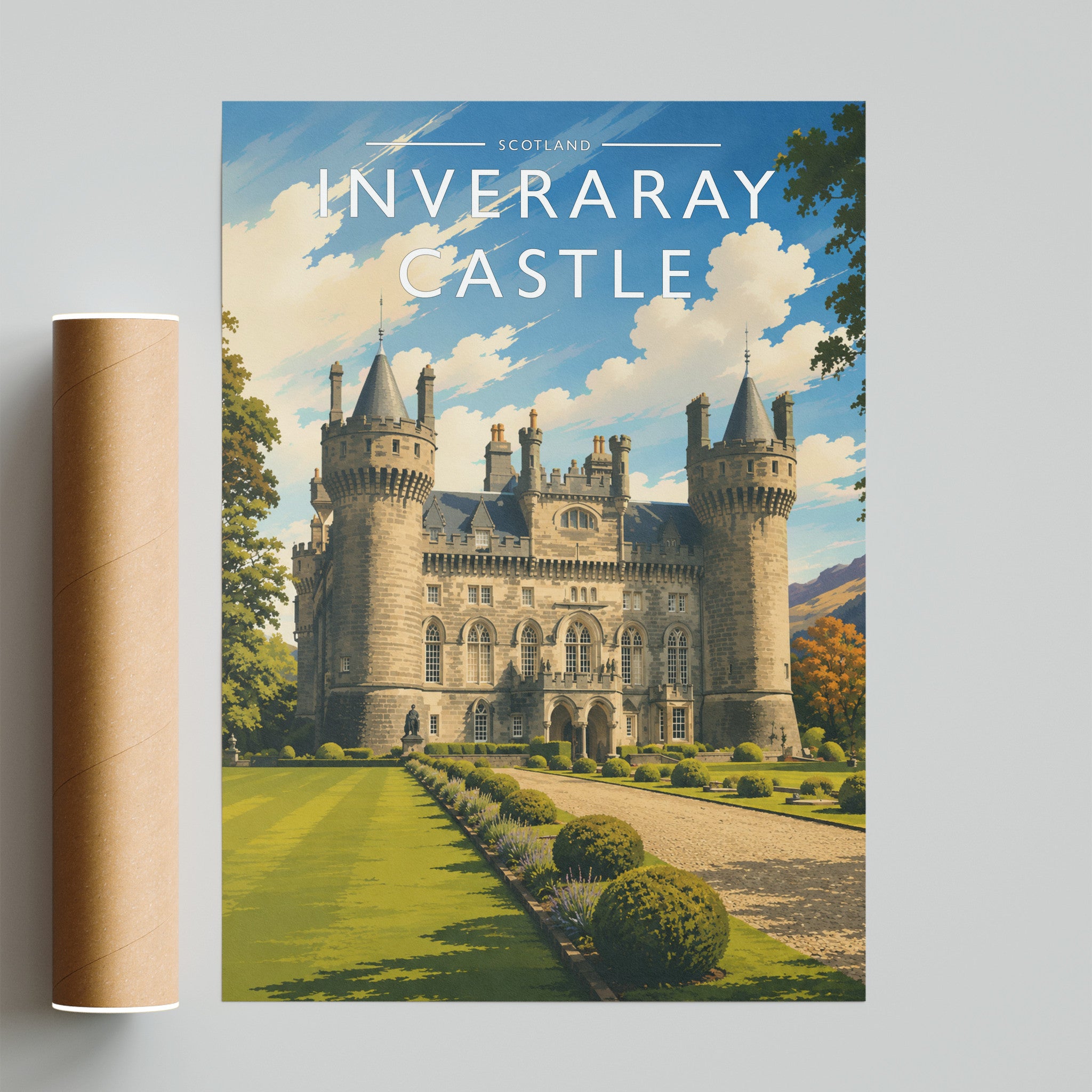 Inveraray Castle Travel Poster - fine art print with shipping tube