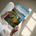 Eilean Donan Castle Travel Poster - A4 print held in hand