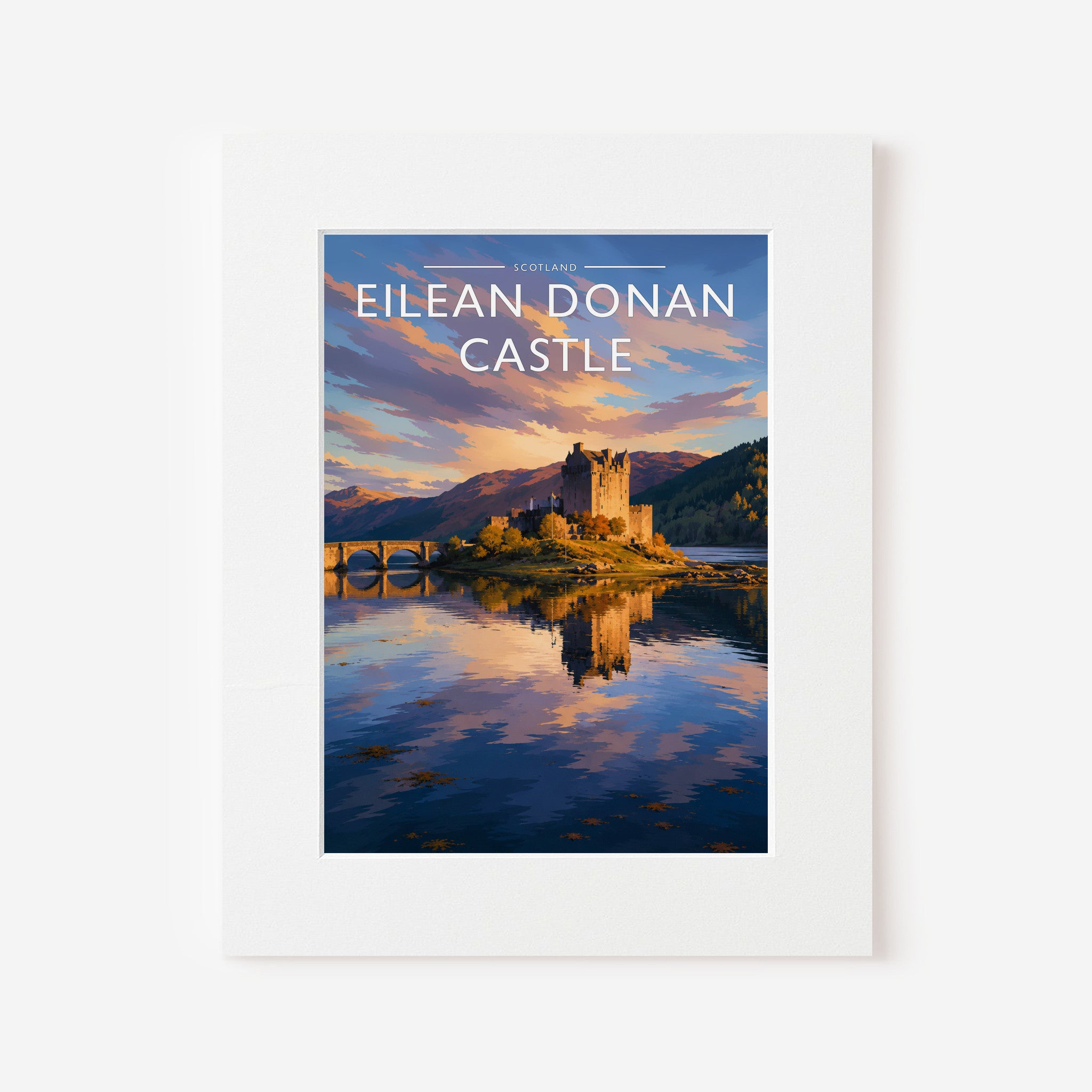 Eilean Donan Castle #2 Travel Poster in a white mount