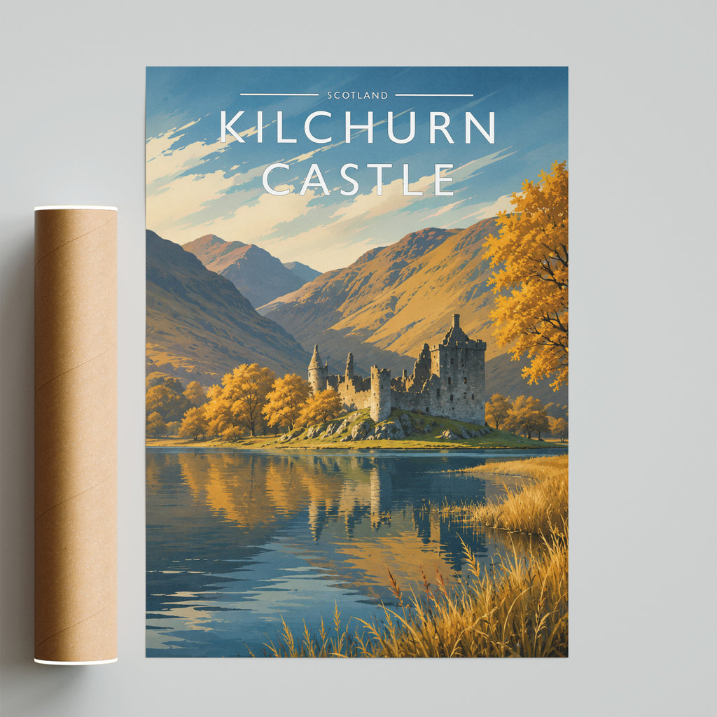 Kilchurn Castle Travel Poster - fine art print with shipping tube