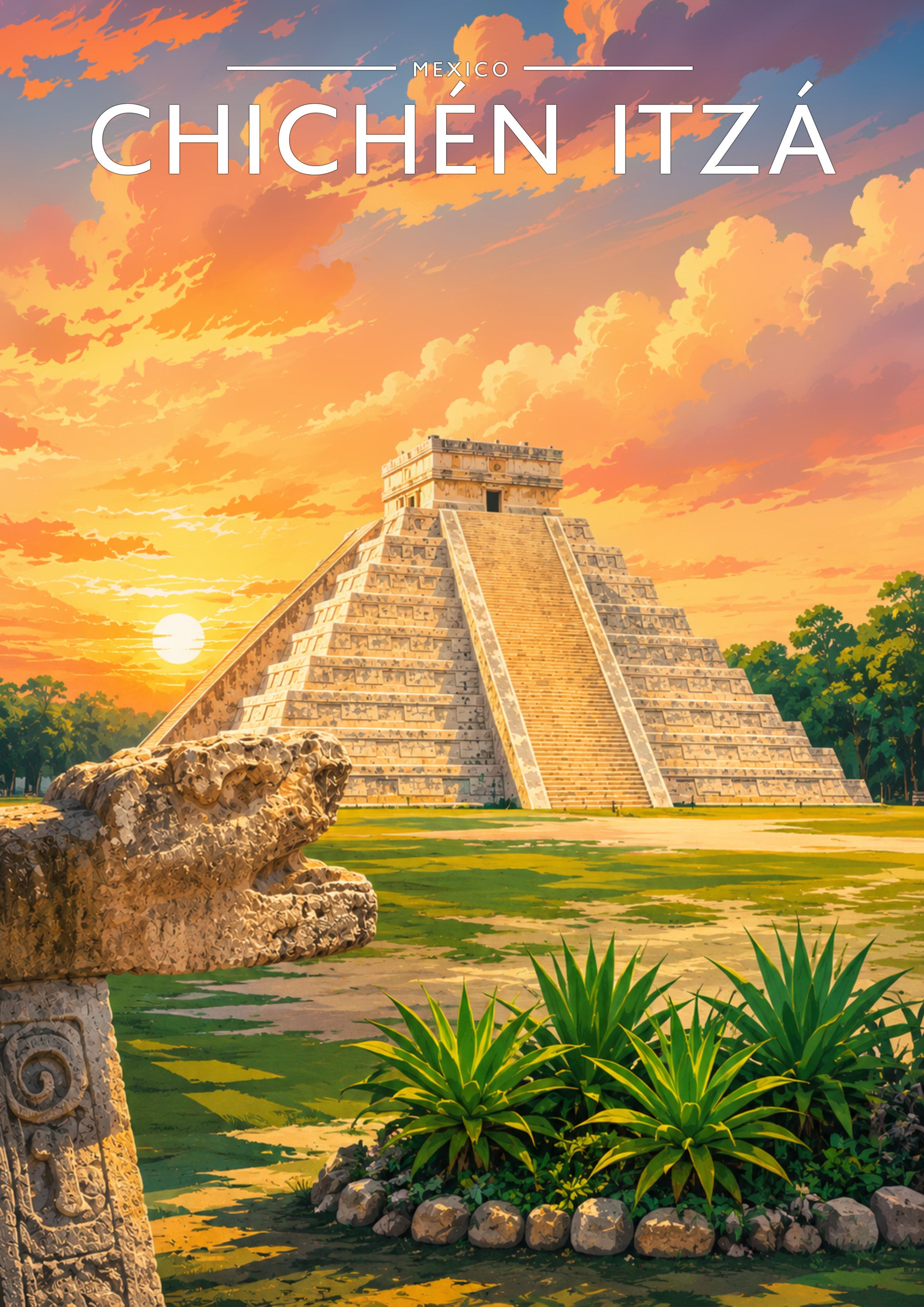Chichén Itzá #2 Travel Poster - A4 travel poster print