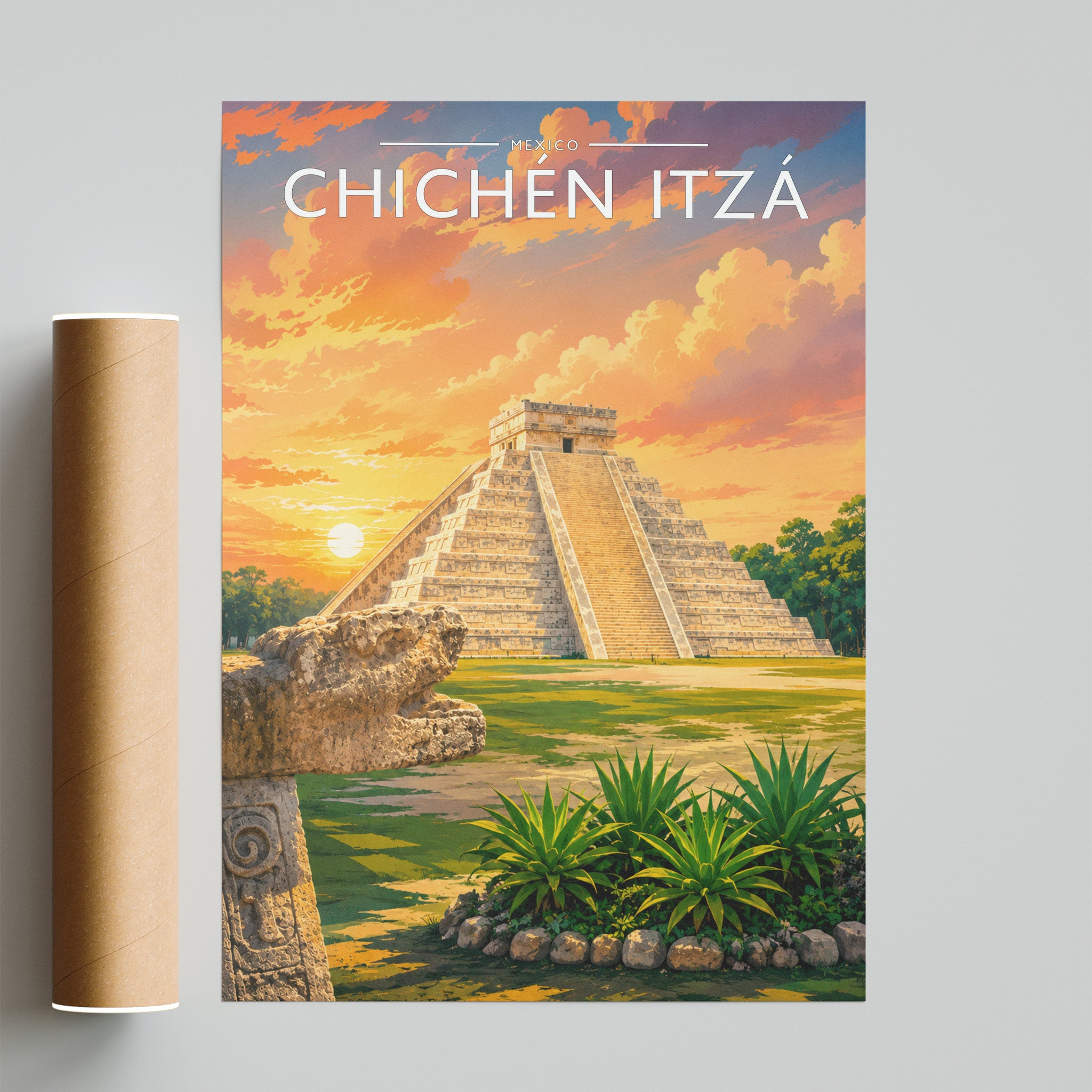 Chichén Itzá #2 Travel Poster - fine art print with shipping tube
