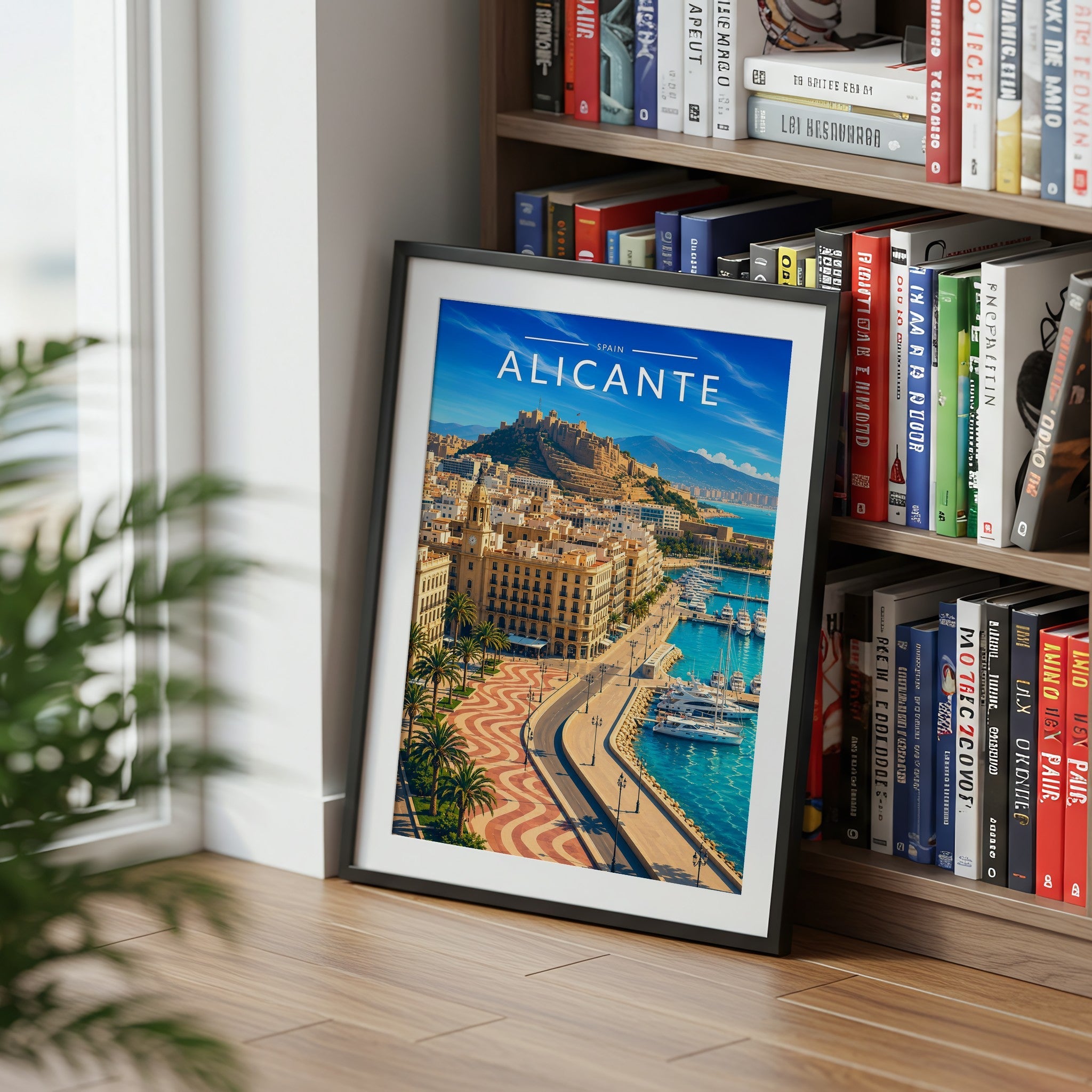 Alicante #4 Travel Poster mounted in a black frame