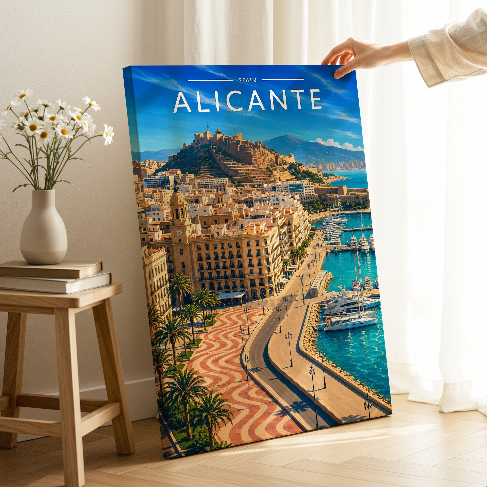 Alicante #4 Travel Poster as a gallery-wrapped canvas