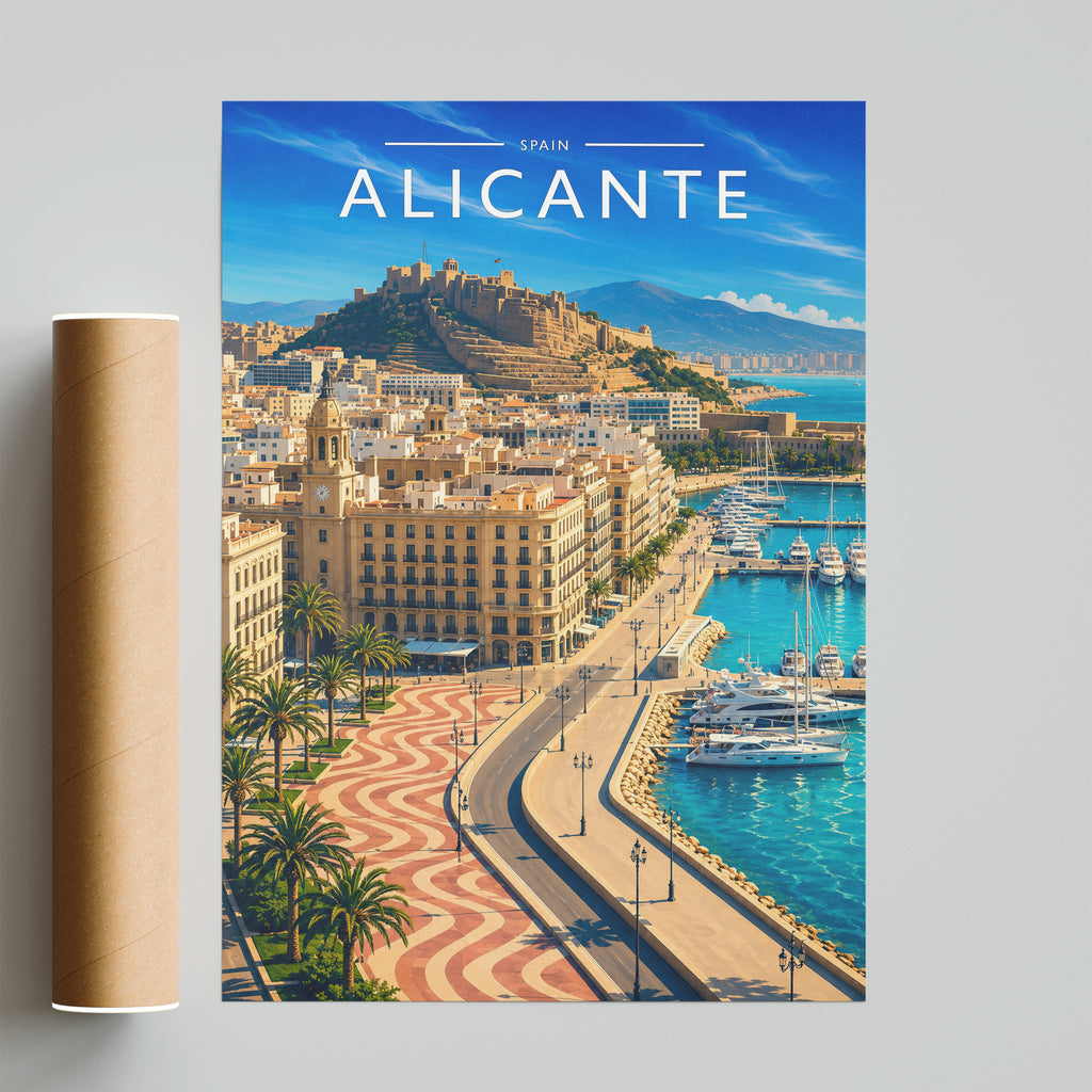 Alicante #4 Travel Poster - fine art print with shipping tube