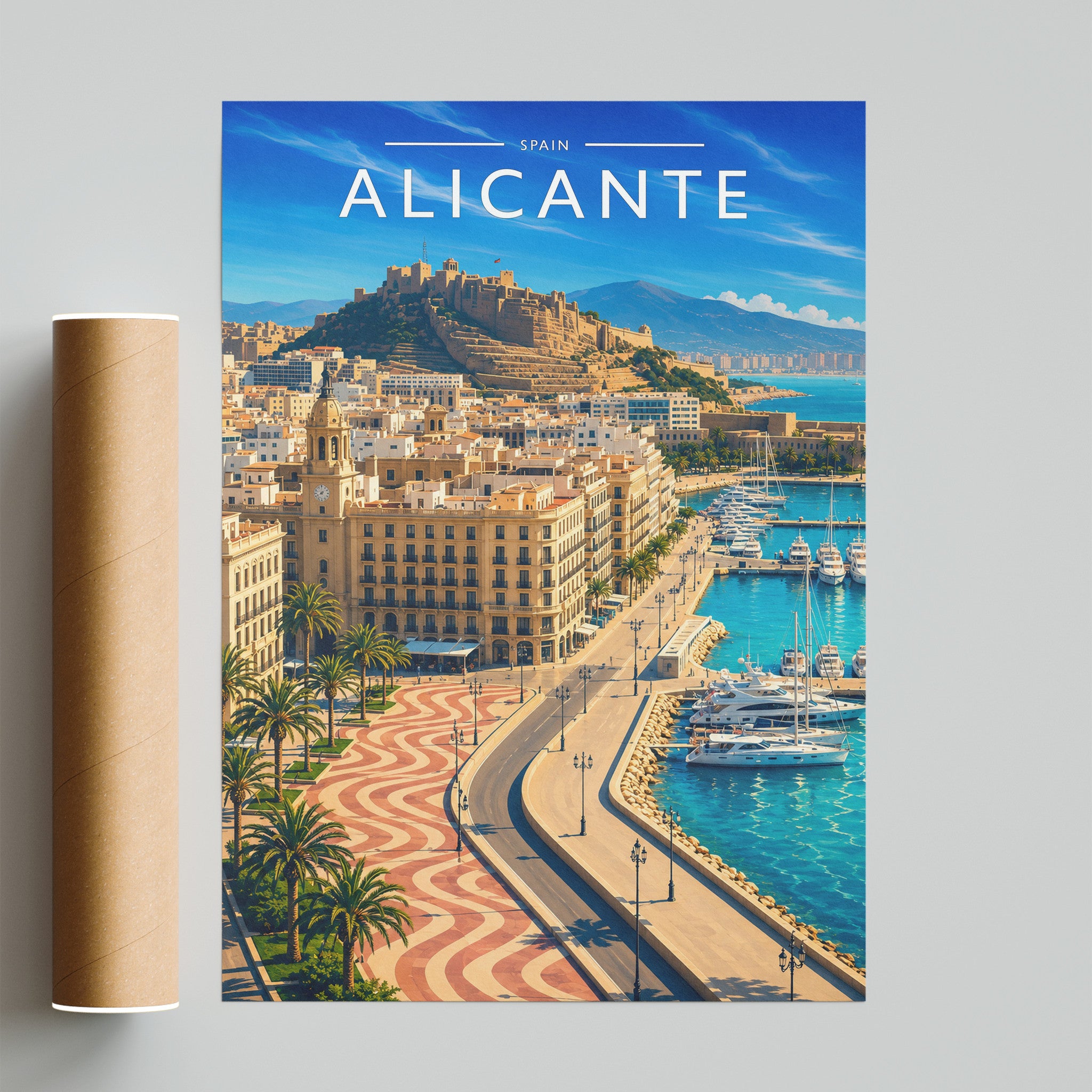 Alicante #4 Travel Poster - fine art print with shipping tube