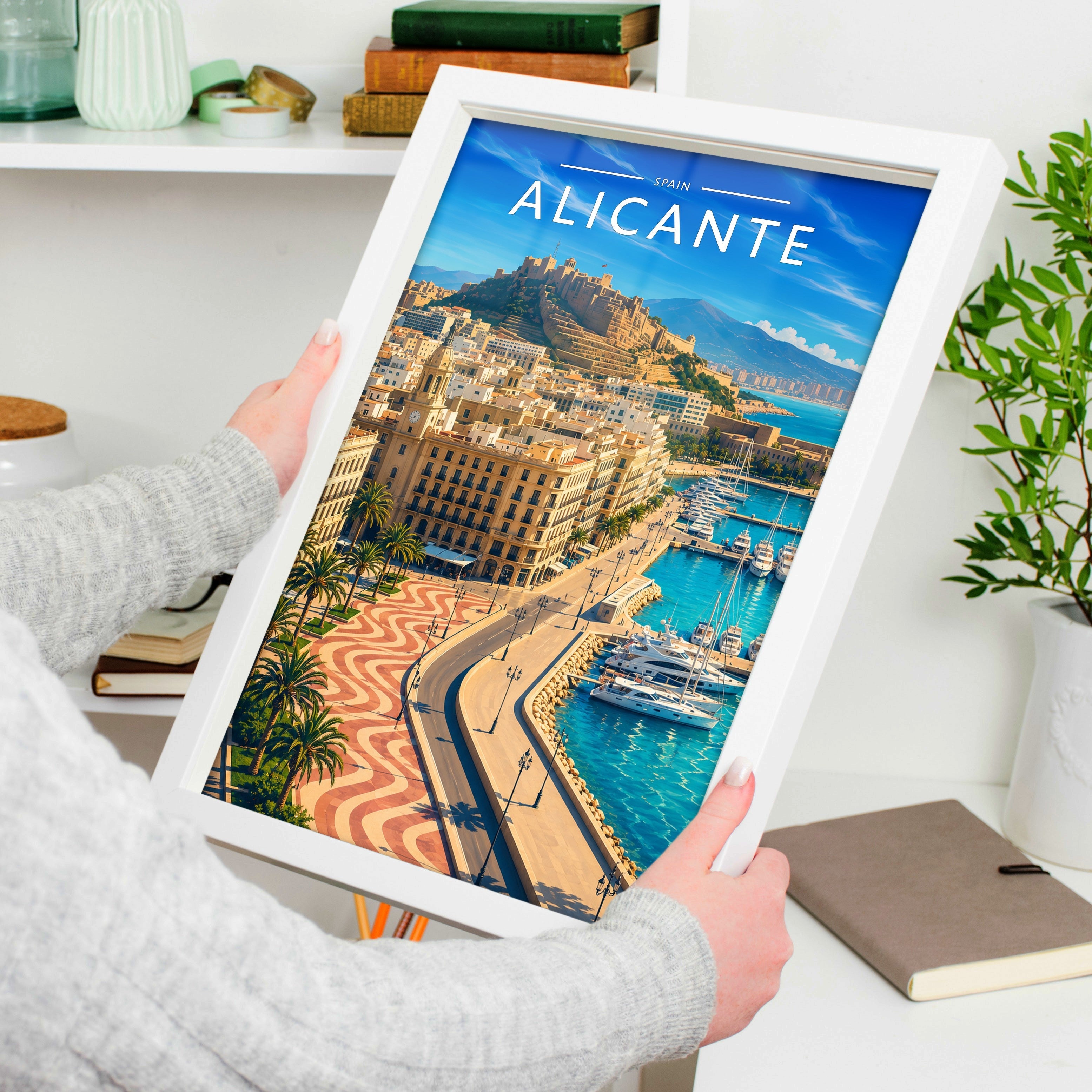 Alicante #4 Travel Poster held in a white frame