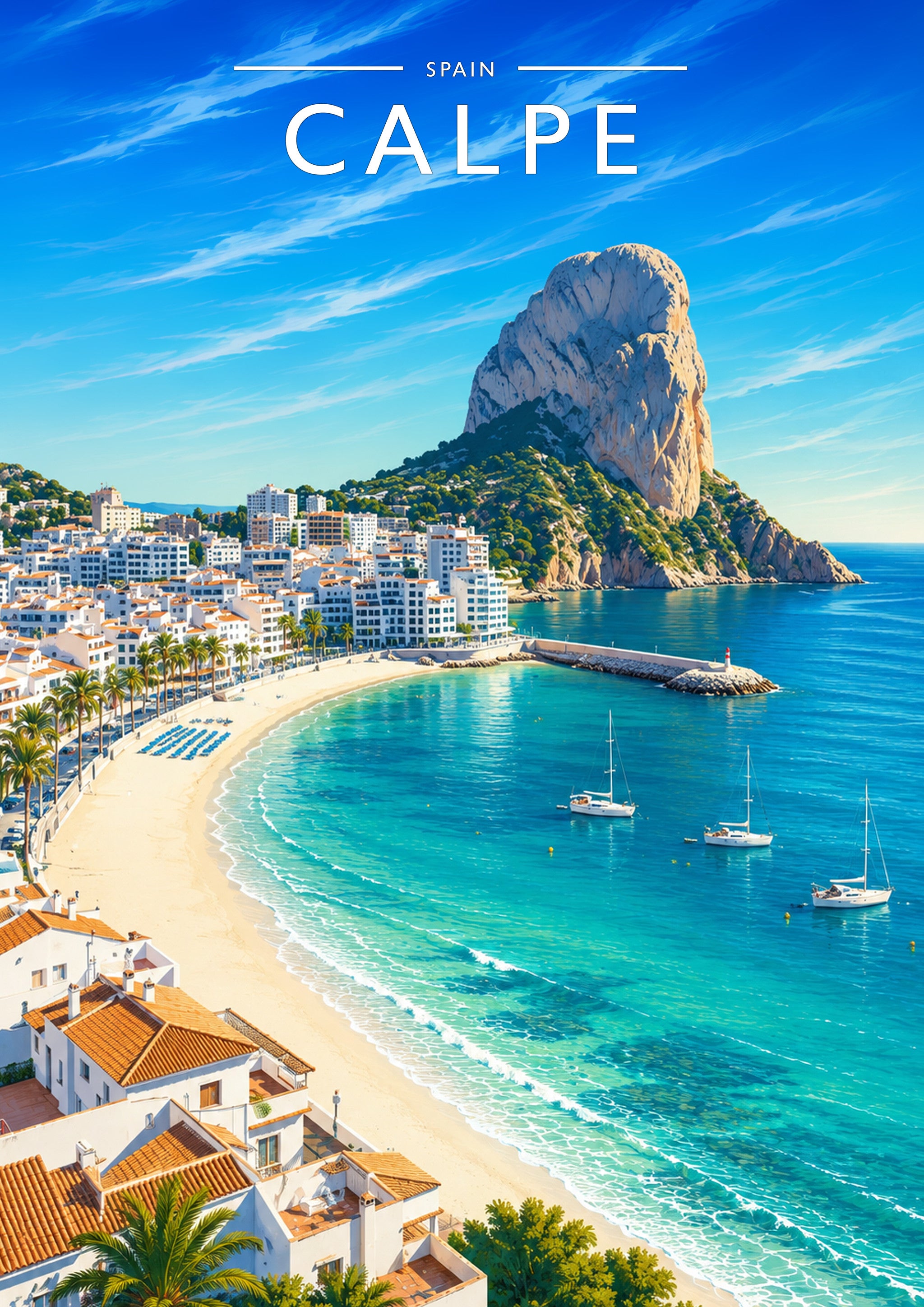Calpe Travel Poster - A4 travel poster print
