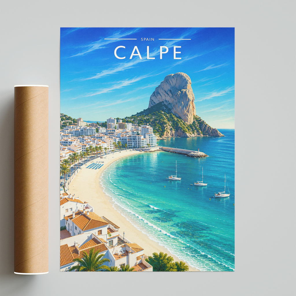Calpe Travel Poster - fine art print with shipping tube