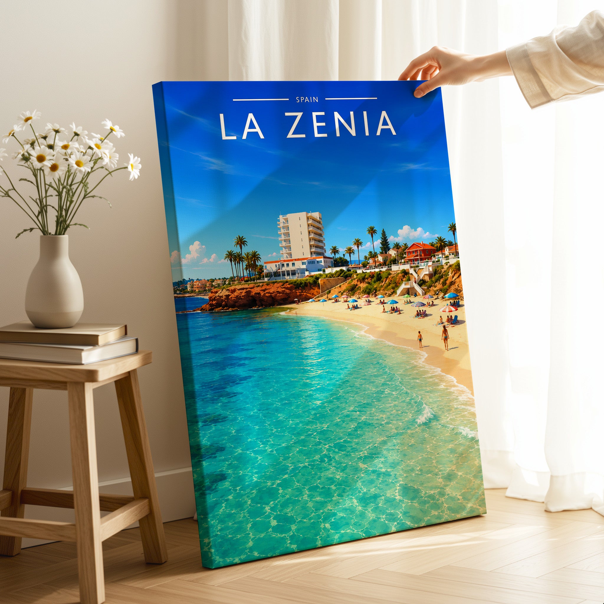 La Zenia Travel Poster as a gallery-wrapped canvas