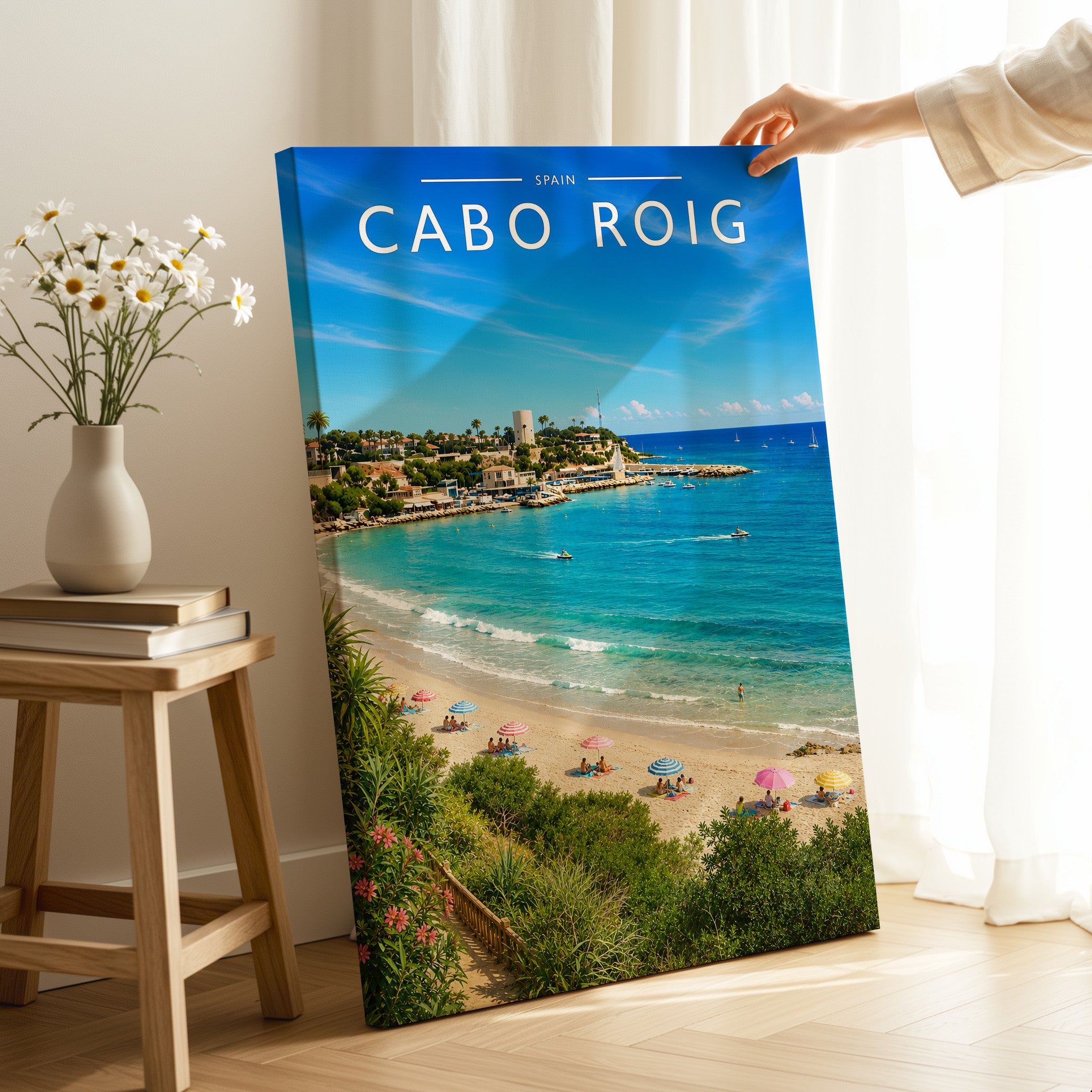 Cabo Roig Travel Poster as a gallery-wrapped canvas