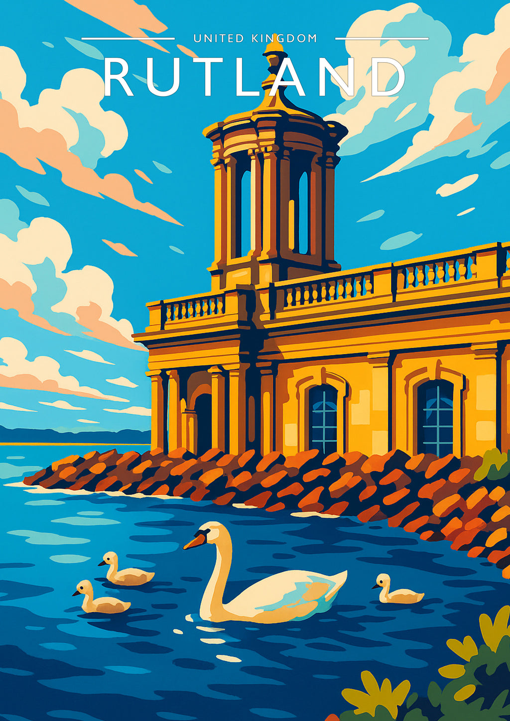 Rutland Travel Poster - A4 travel poster print