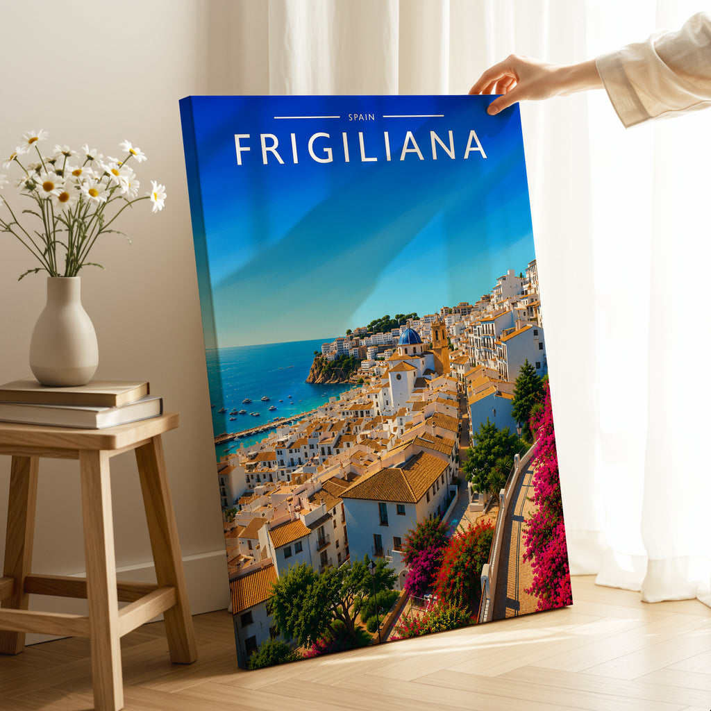 Frigiliana Travel Poster as a gallery-wrapped canvas