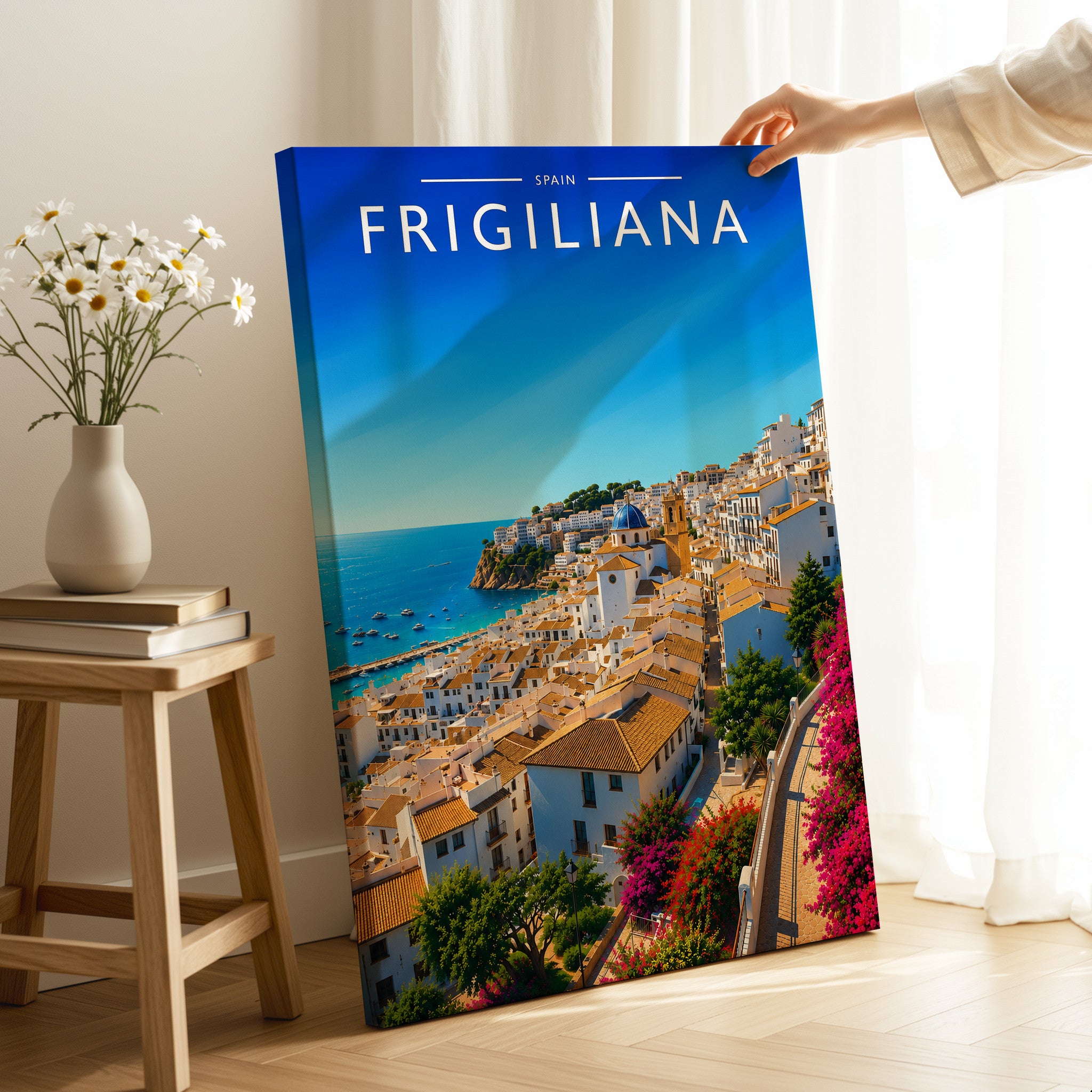 Frigiliana Travel Poster as a gallery-wrapped canvas