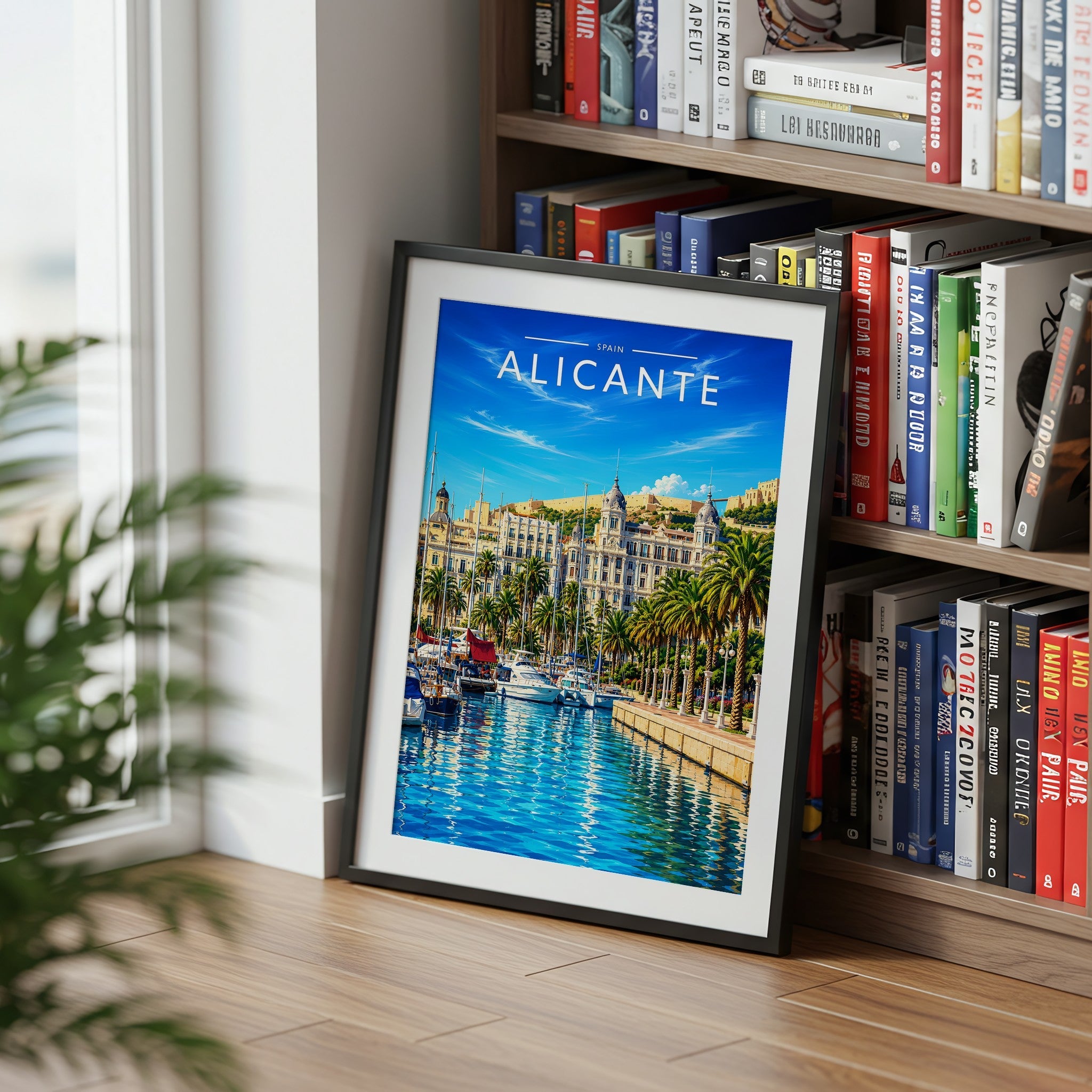 Alicante #5 Travel Poster mounted in a black frame