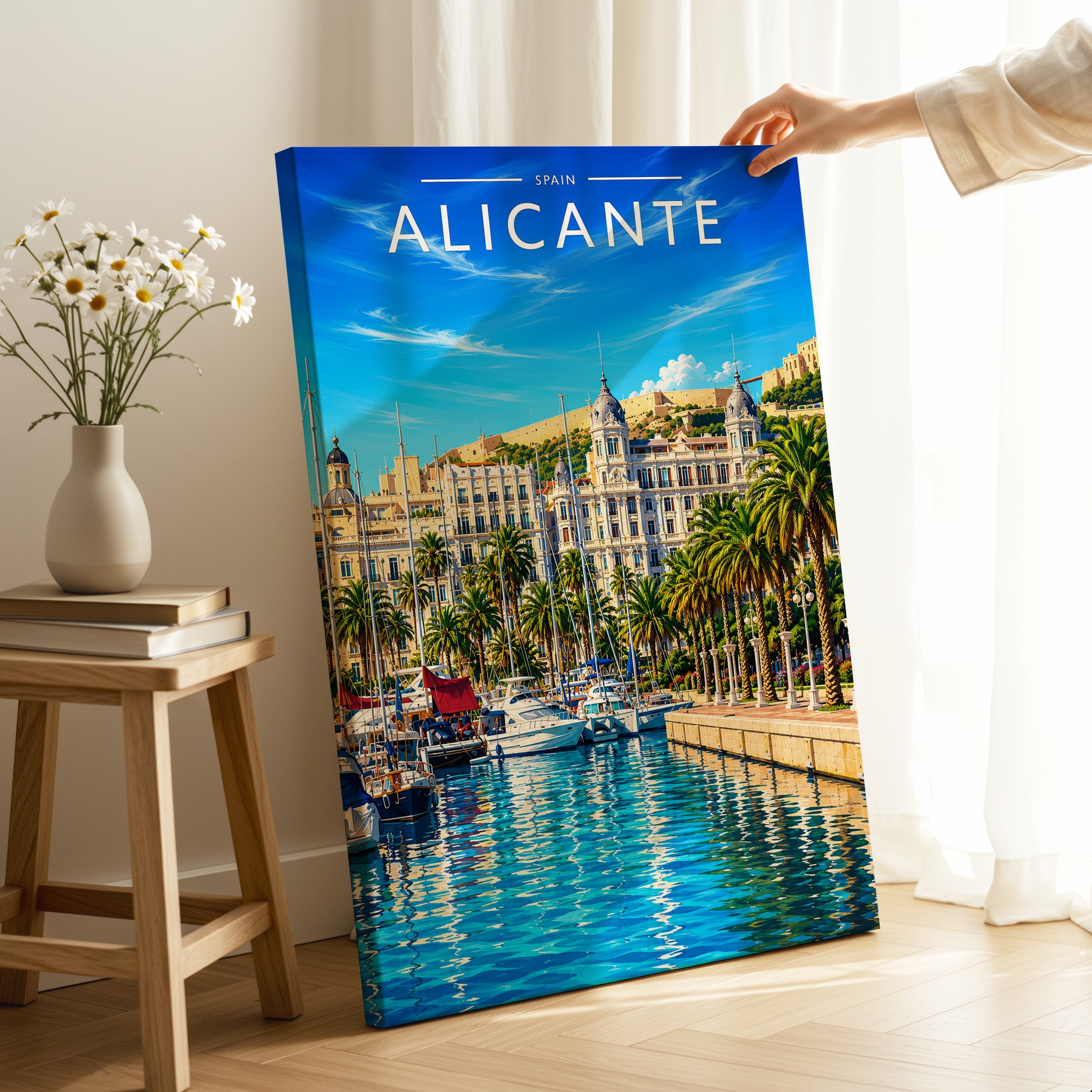 Alicante #5 Travel Poster as a gallery-wrapped canvas