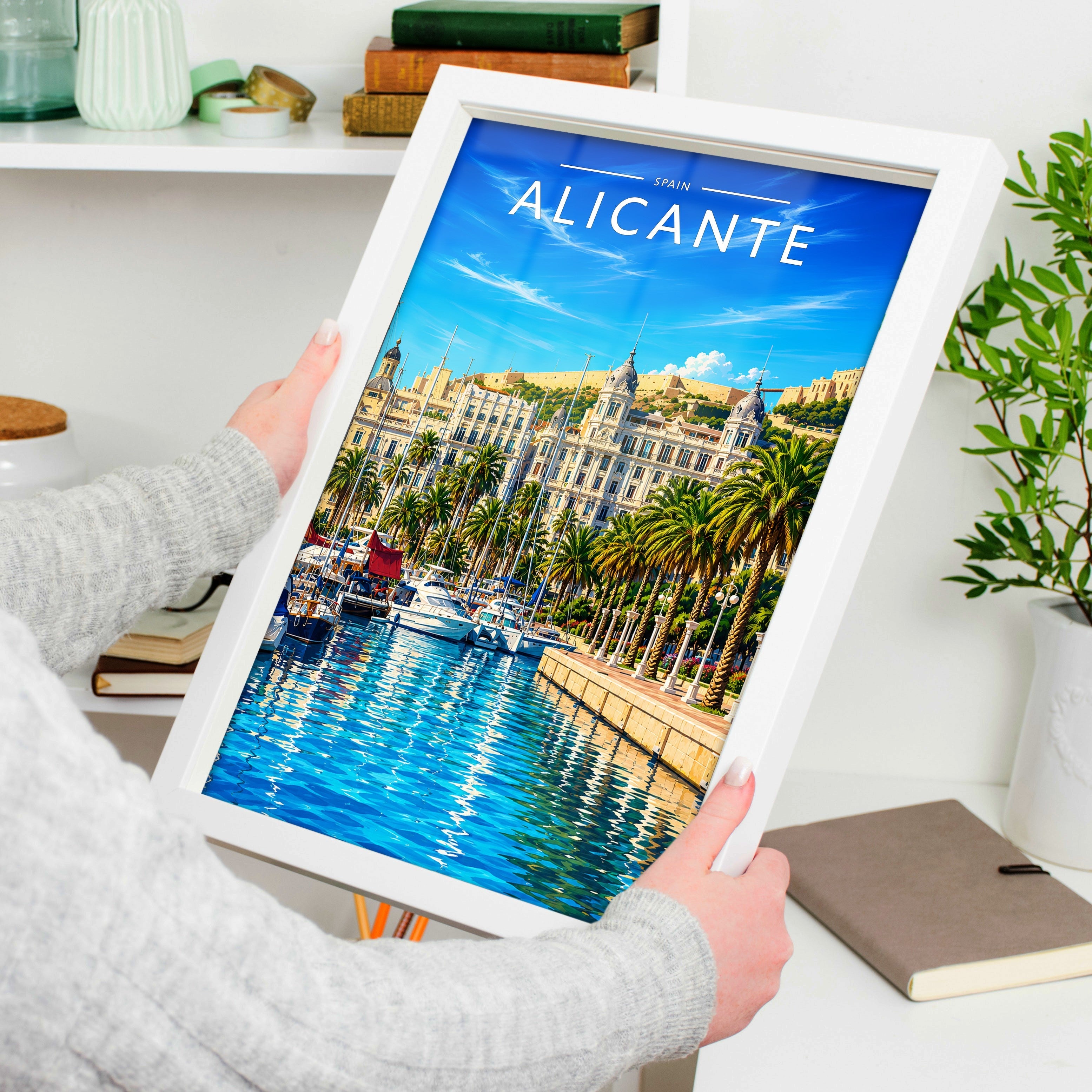 Alicante #5 Travel Poster held in a white frame