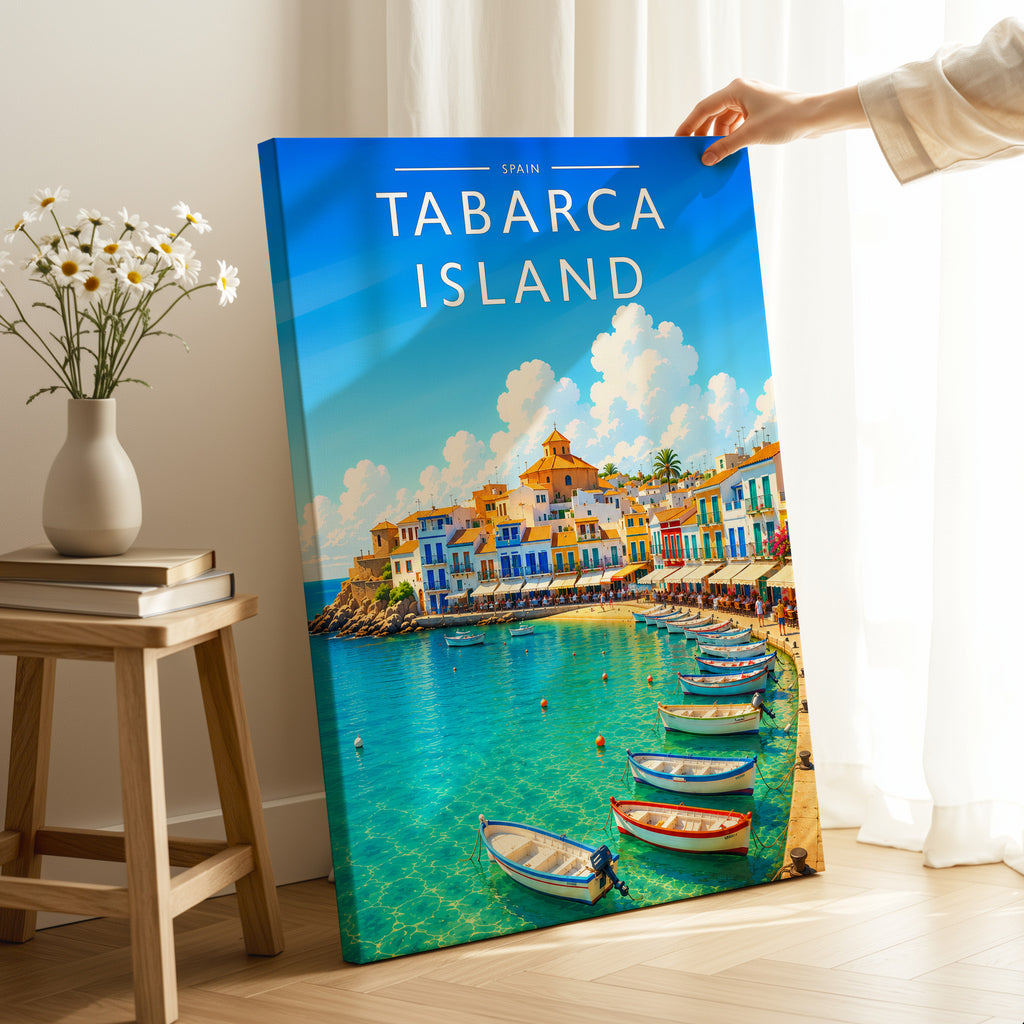 Tabarca Island Travel Poster as a gallery-wrapped canvas