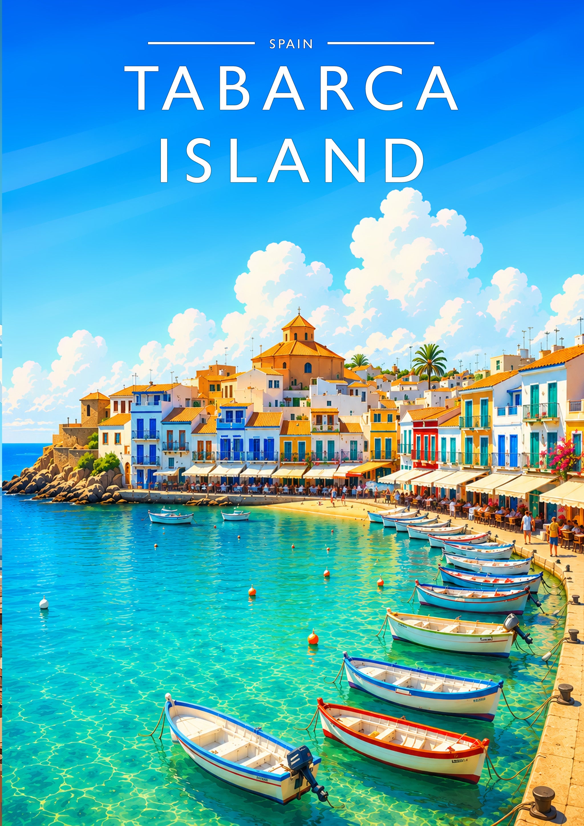 Tabarca Island Travel Poster - A4 travel poster print