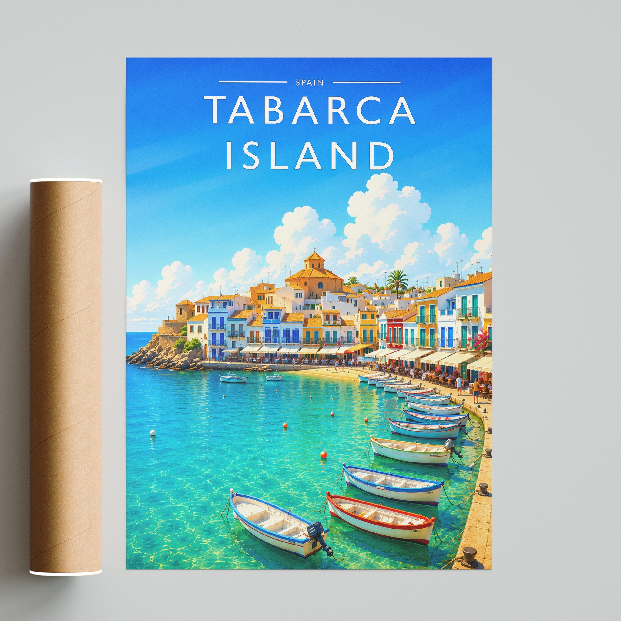 Tabarca Island Travel Poster - fine art print with shipping tube