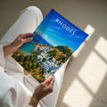 Rhodes #2 Travel Poster - A4 print held in hand