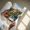 Hastings Travel Poster - A4 print held in hand