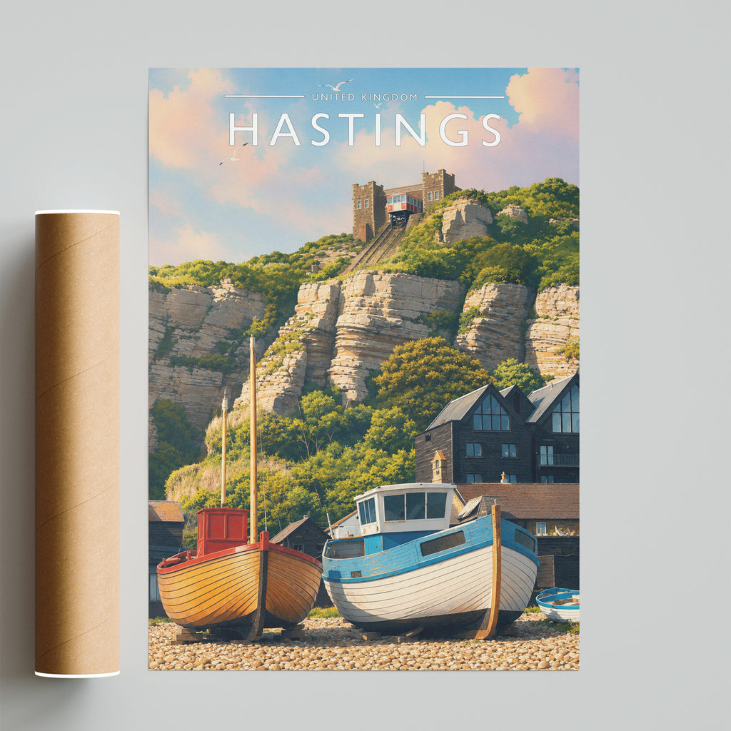 Hastings Travel Poster - fine art print with shipping tube