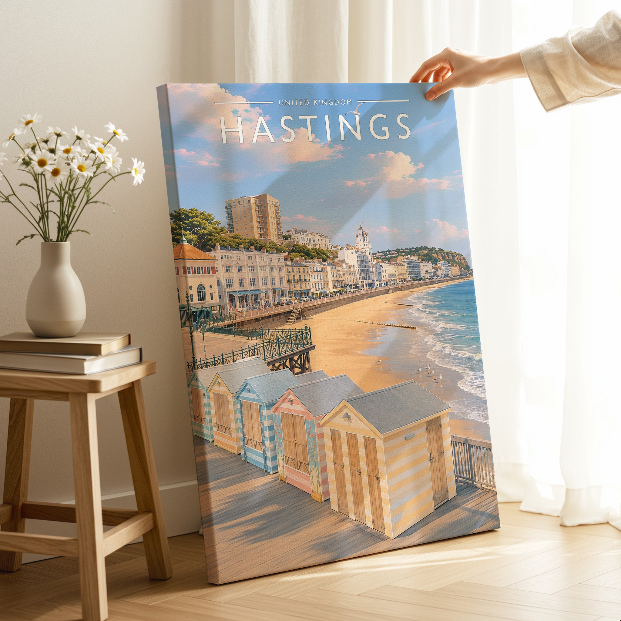 Hastings #2 Travel Poster as a gallery-wrapped canvas