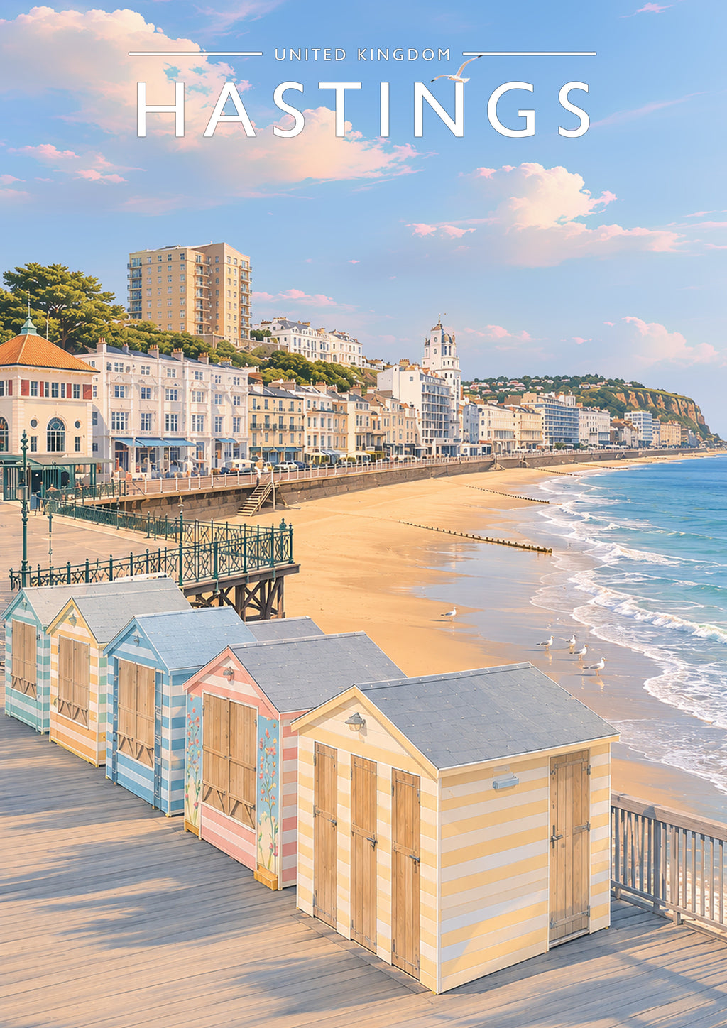 Hastings #2 Travel Poster - A4 travel poster print