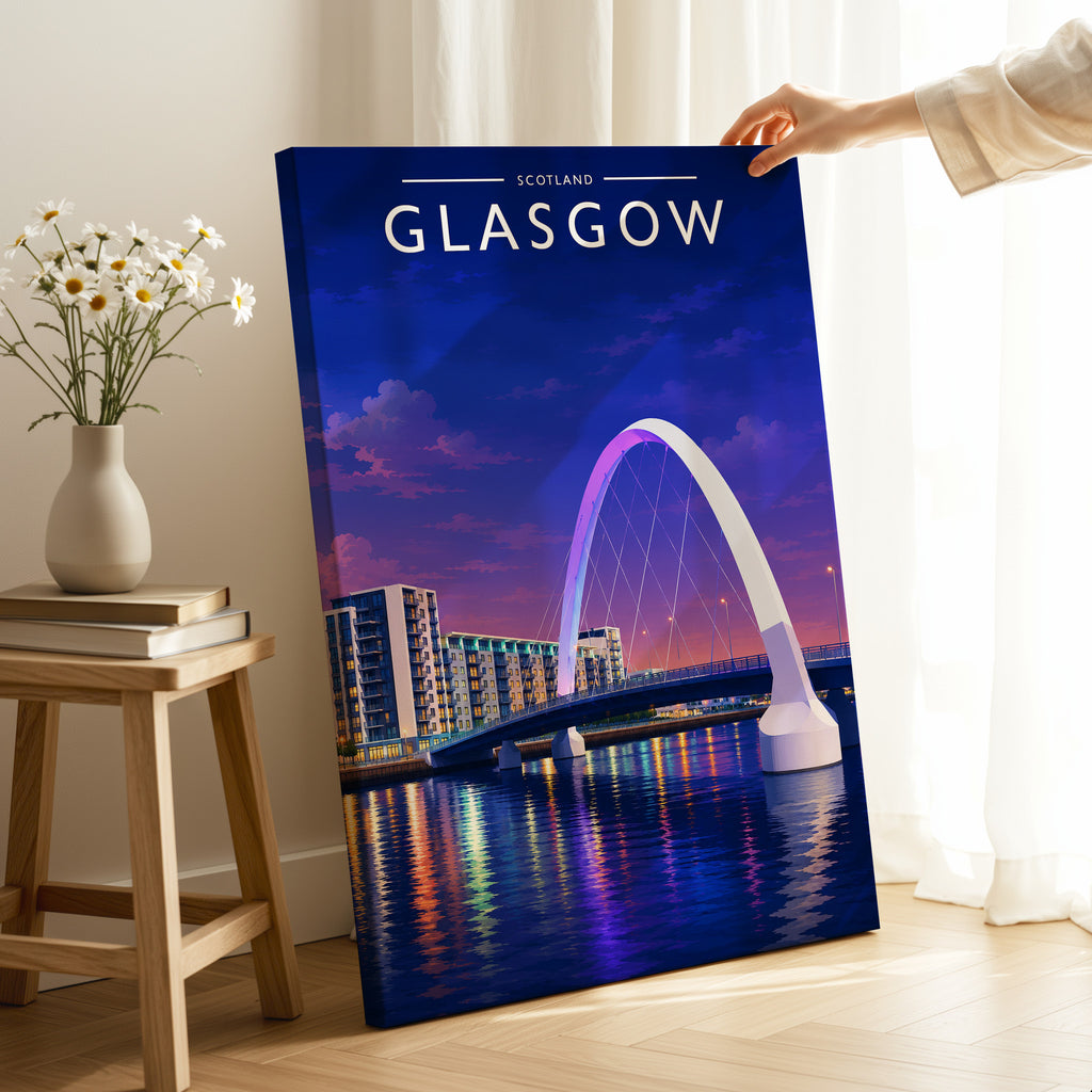 Glasgow #2 Travel Poster as a gallery-wrapped canvas