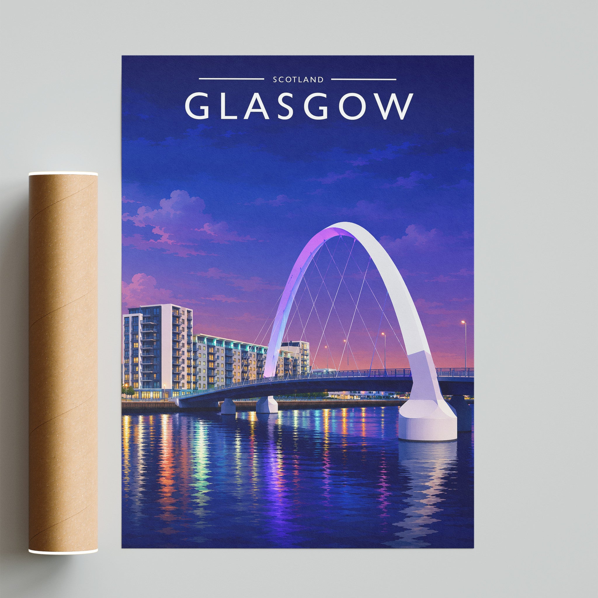 Glasgow #2 Travel Poster - fine art print with shipping tube