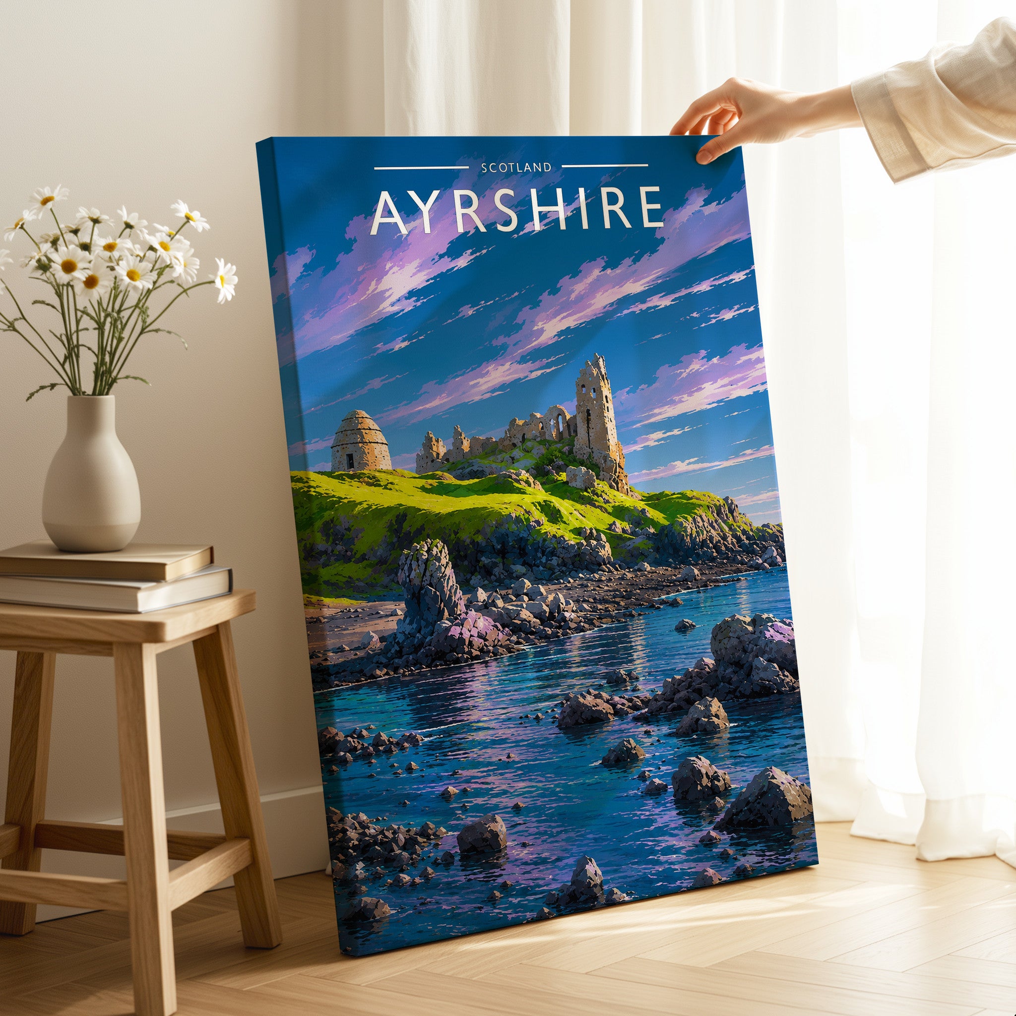 Ayrshire Travel Poster as a gallery-wrapped canvas