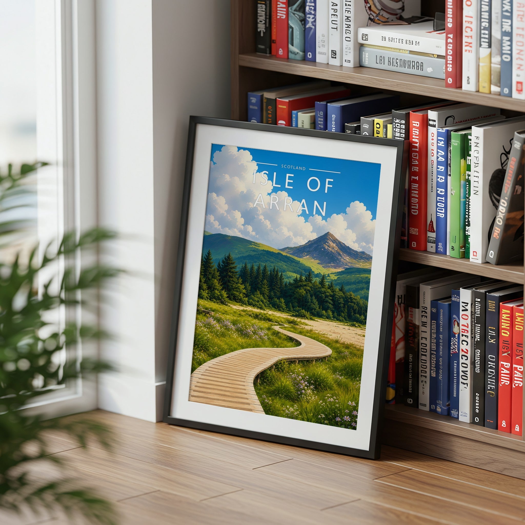 Isle of Arran #2 Travel Poster mounted in a black frame