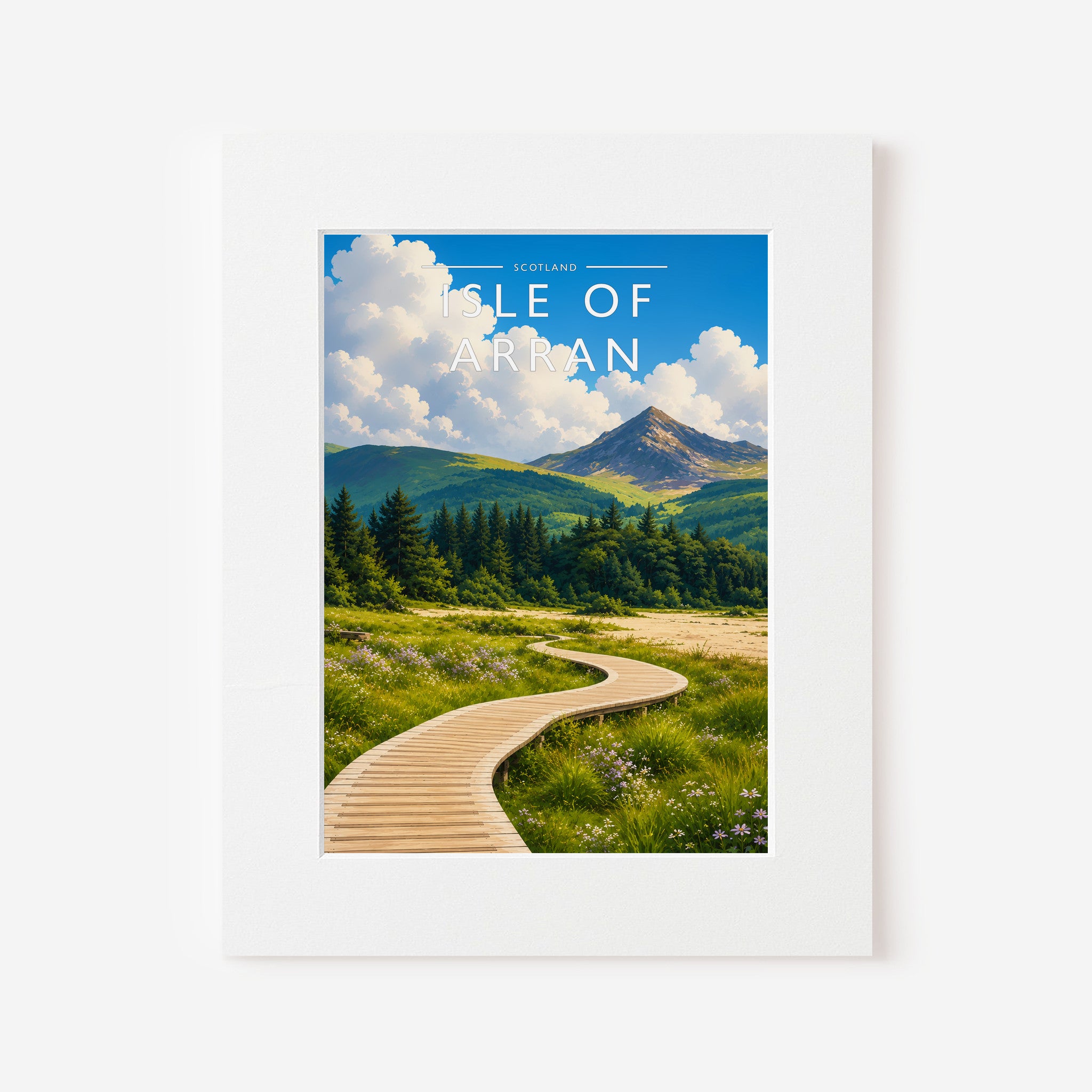 Isle of Arran #2 Travel Poster in a white mount