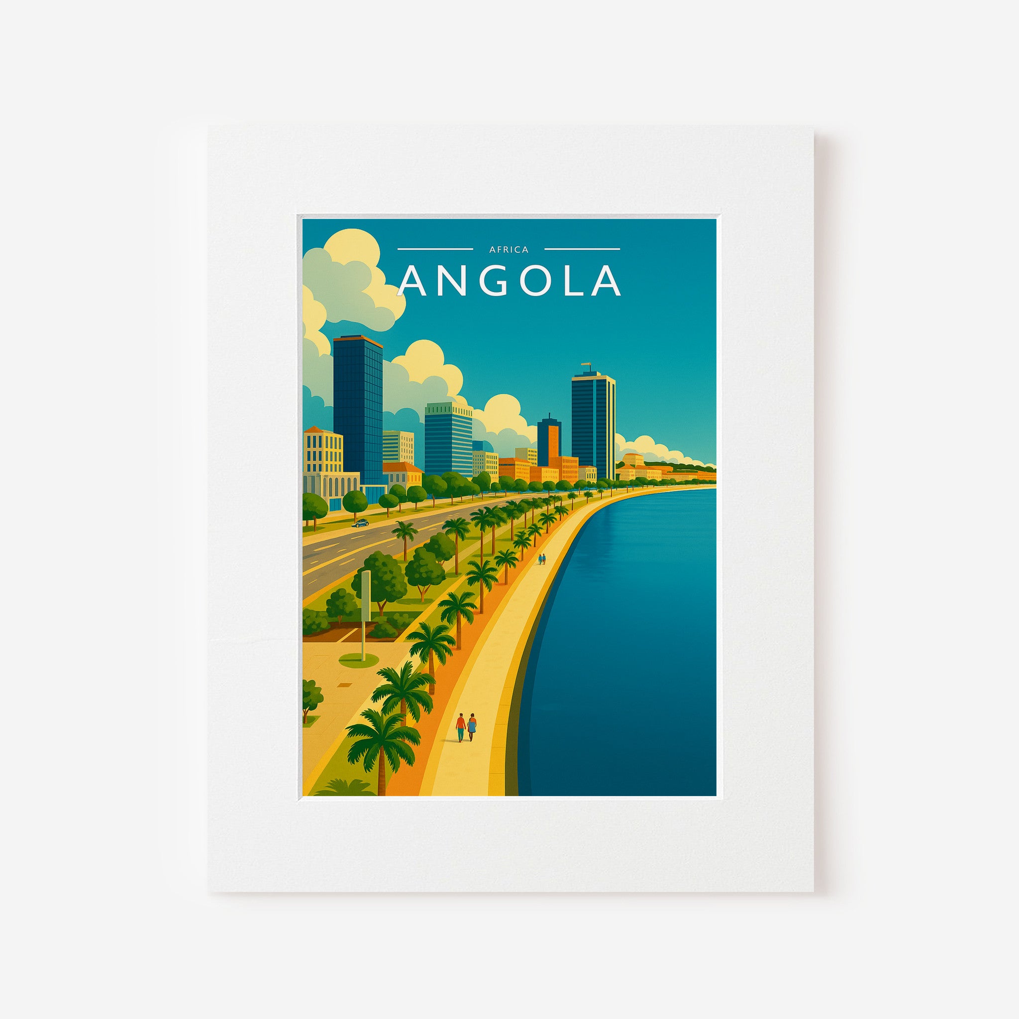 Angola Travel Poster in a white mount