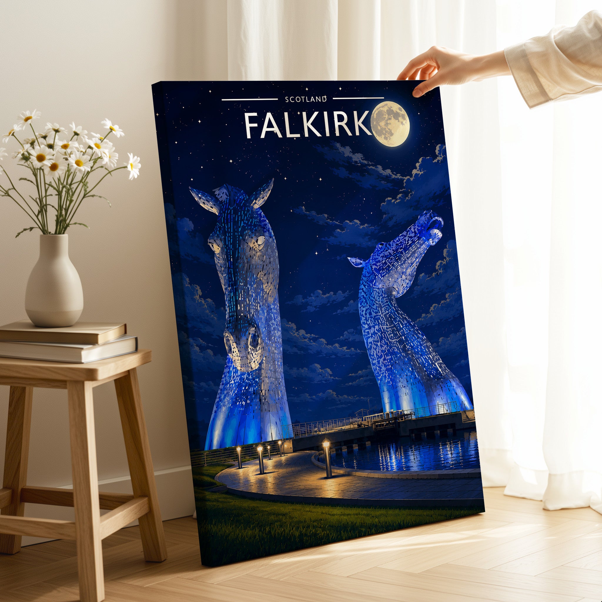 Falkirk Travel Poster as a gallery-wrapped canvas