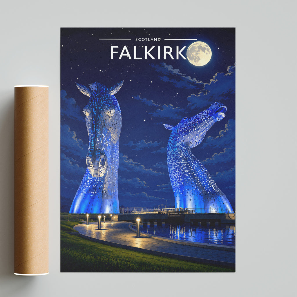 Falkirk Travel Poster - fine art print with shipping tube