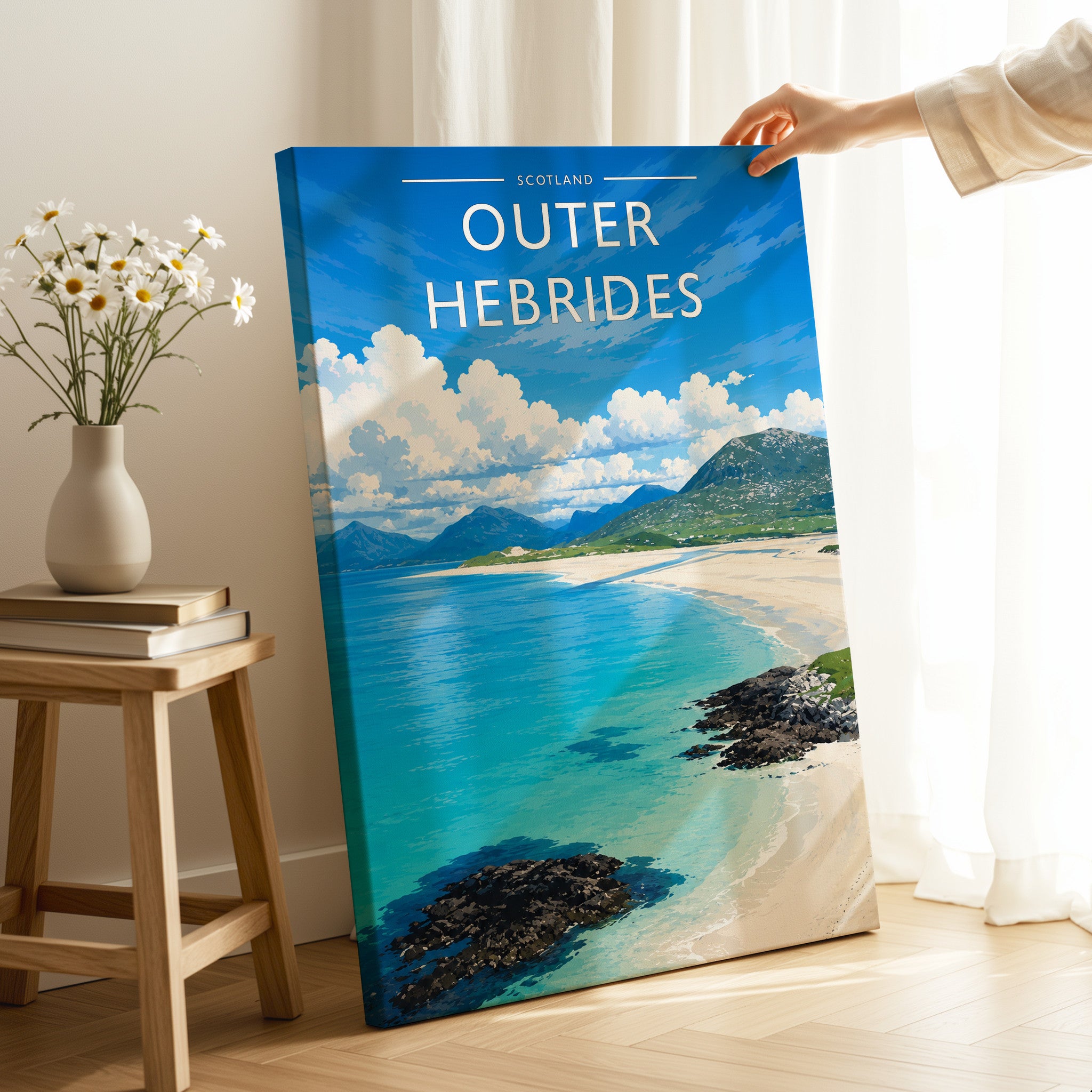 Outer Hebrides Travel Poster as a gallery-wrapped canvas
