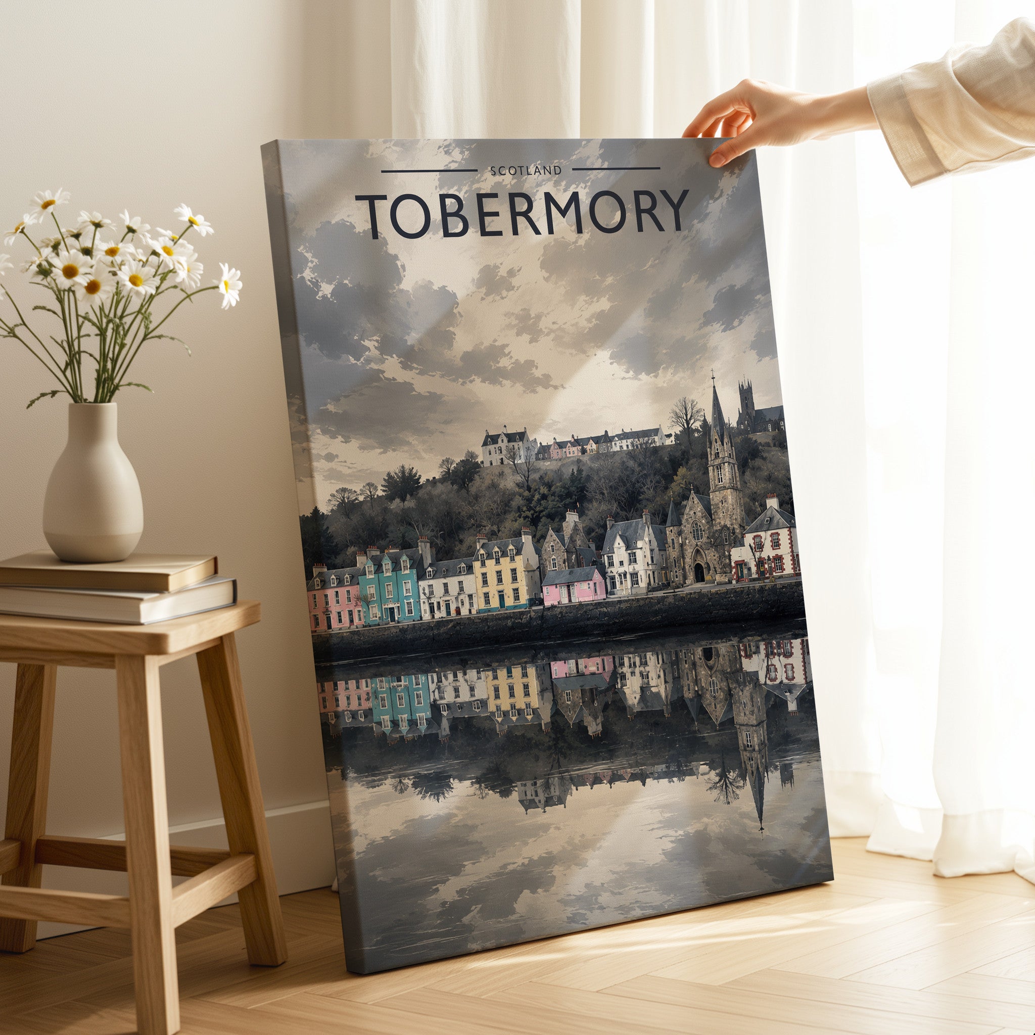 Tobermory Travel Poster as a gallery-wrapped canvas