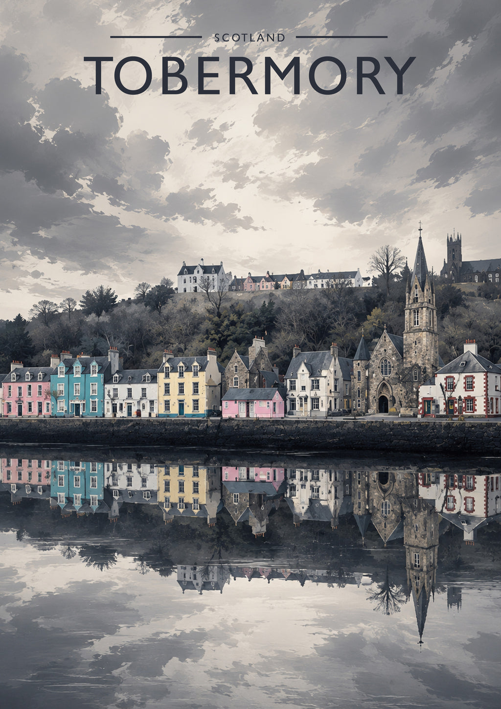 Tobermory Travel Poster - A4 travel poster print