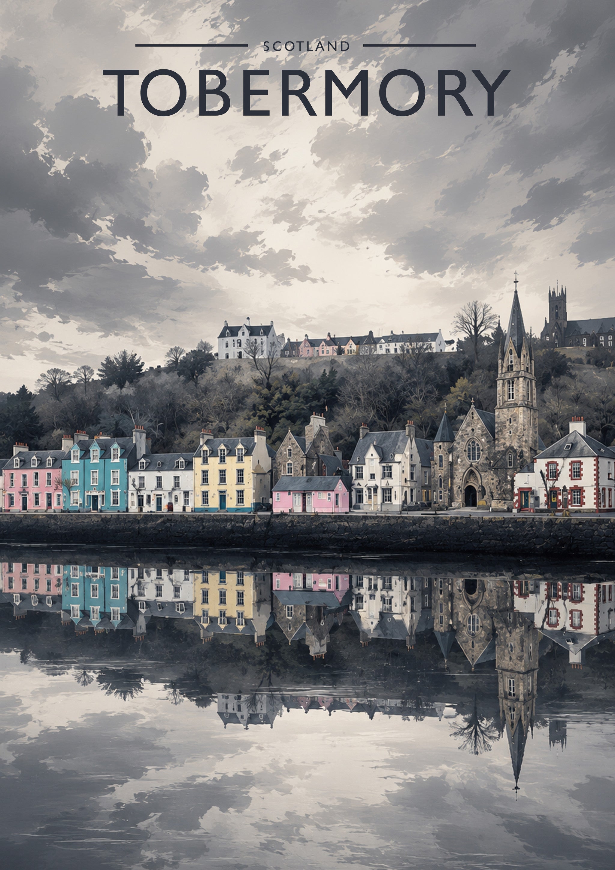 Tobermory Travel Poster - A4 travel poster print