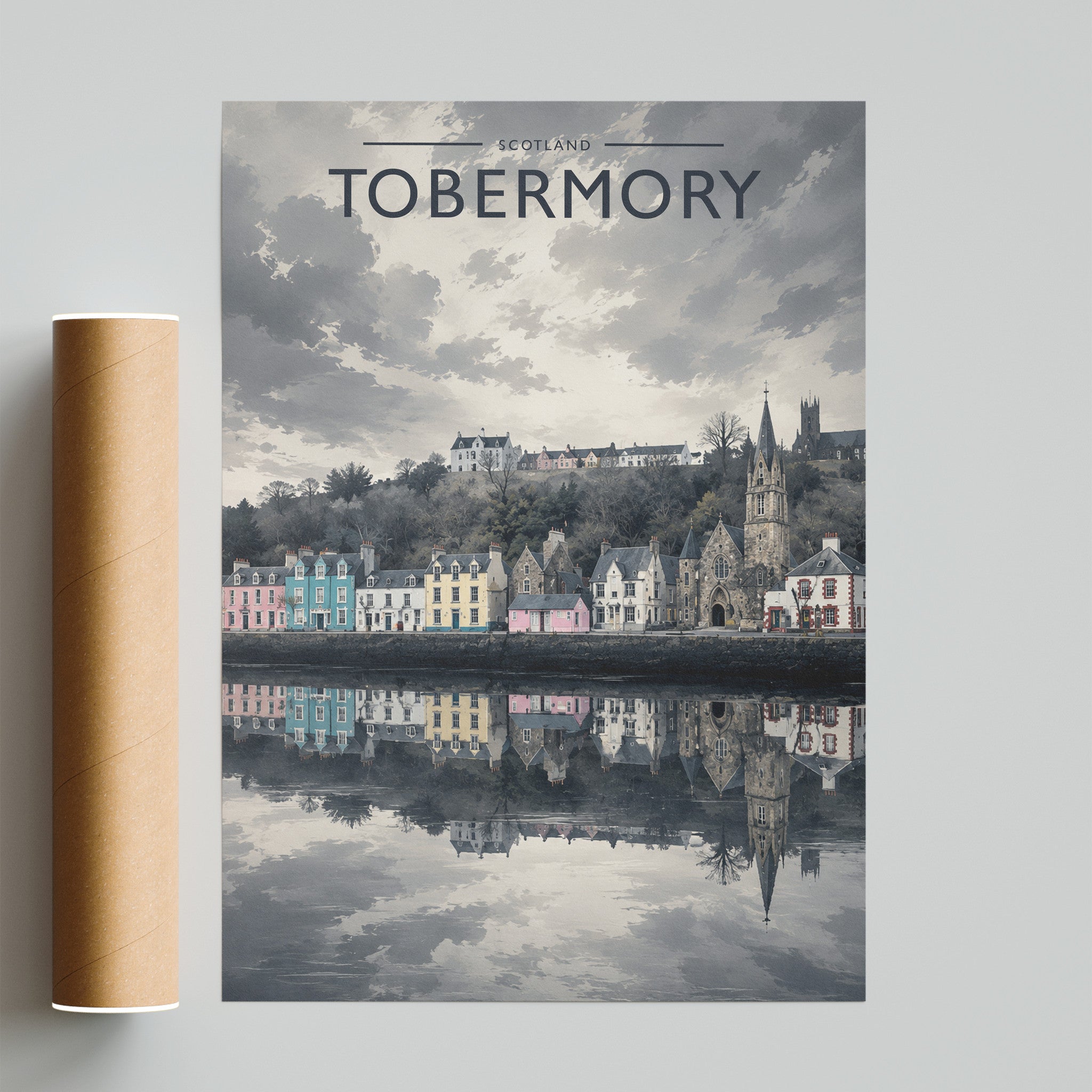 Tobermory Travel Poster - fine art print with shipping tube