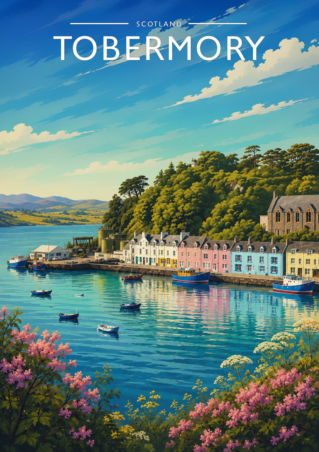 Tobermory #2 Travel Poster - A4 travel poster print