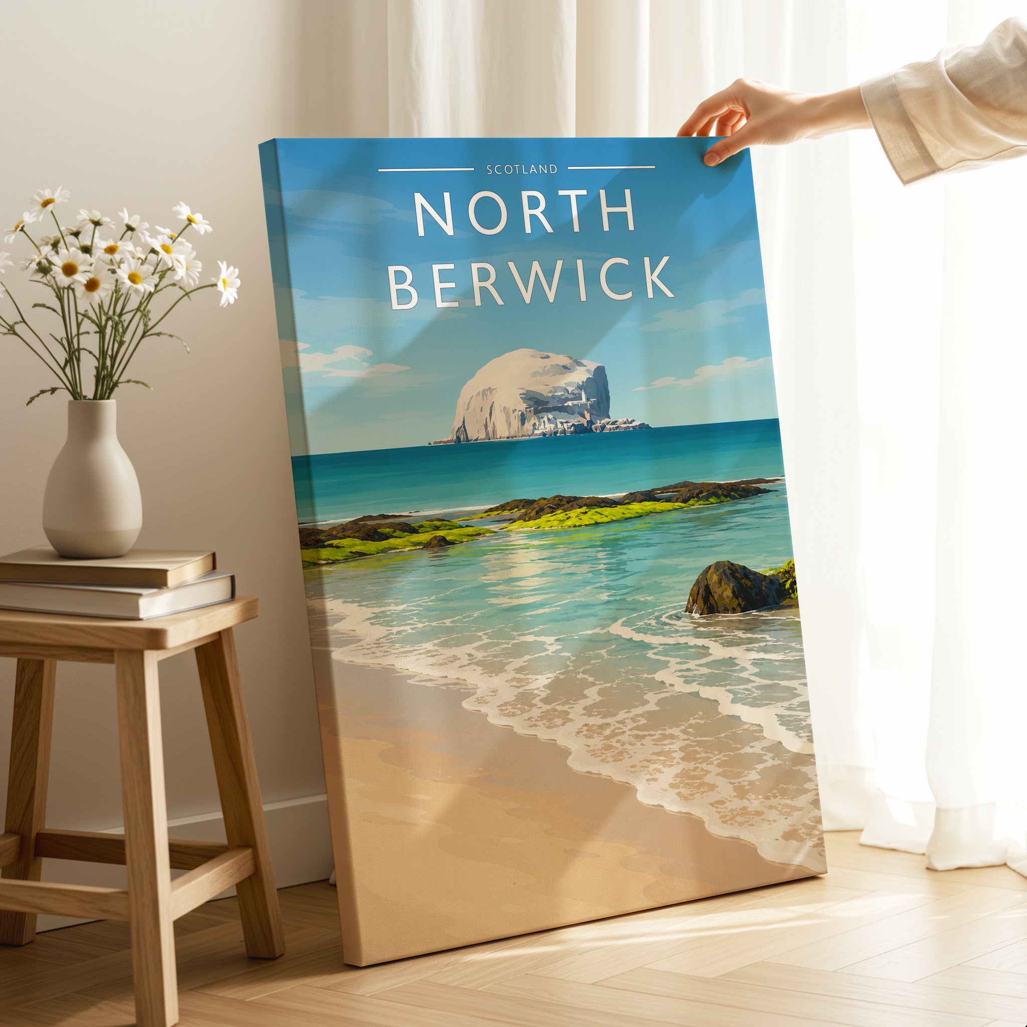 North Berwick Travel Poster as a gallery-wrapped canvas